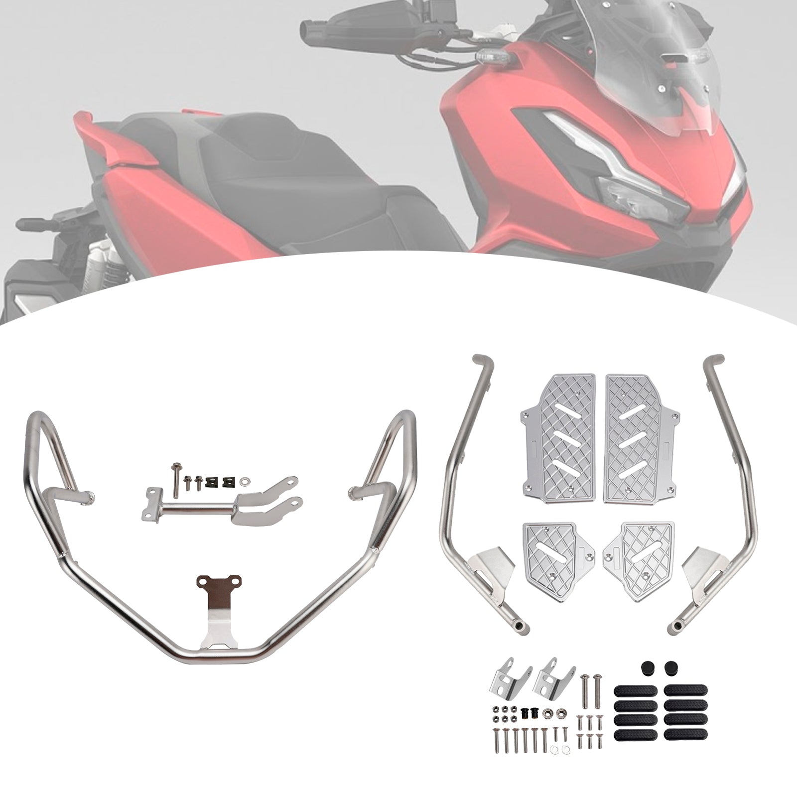 Srebrna zgornja in spodnja zaščita motorja za Honda Adv350 (2022-2025)