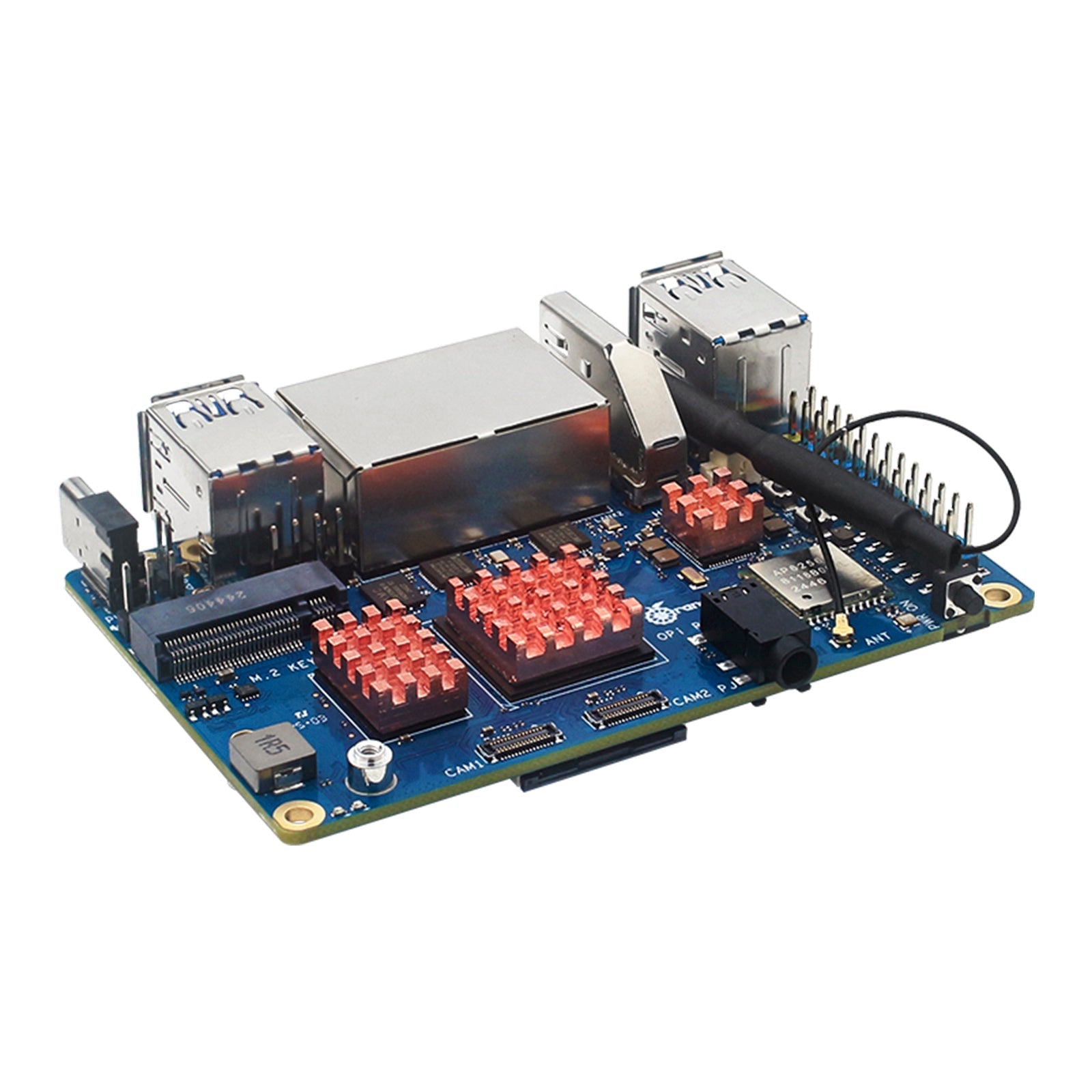 Radiatore Orange PI RV2, scheda di sviluppo, dissipatore termico in rame puro, dispositivo di raffreddamento adesivo