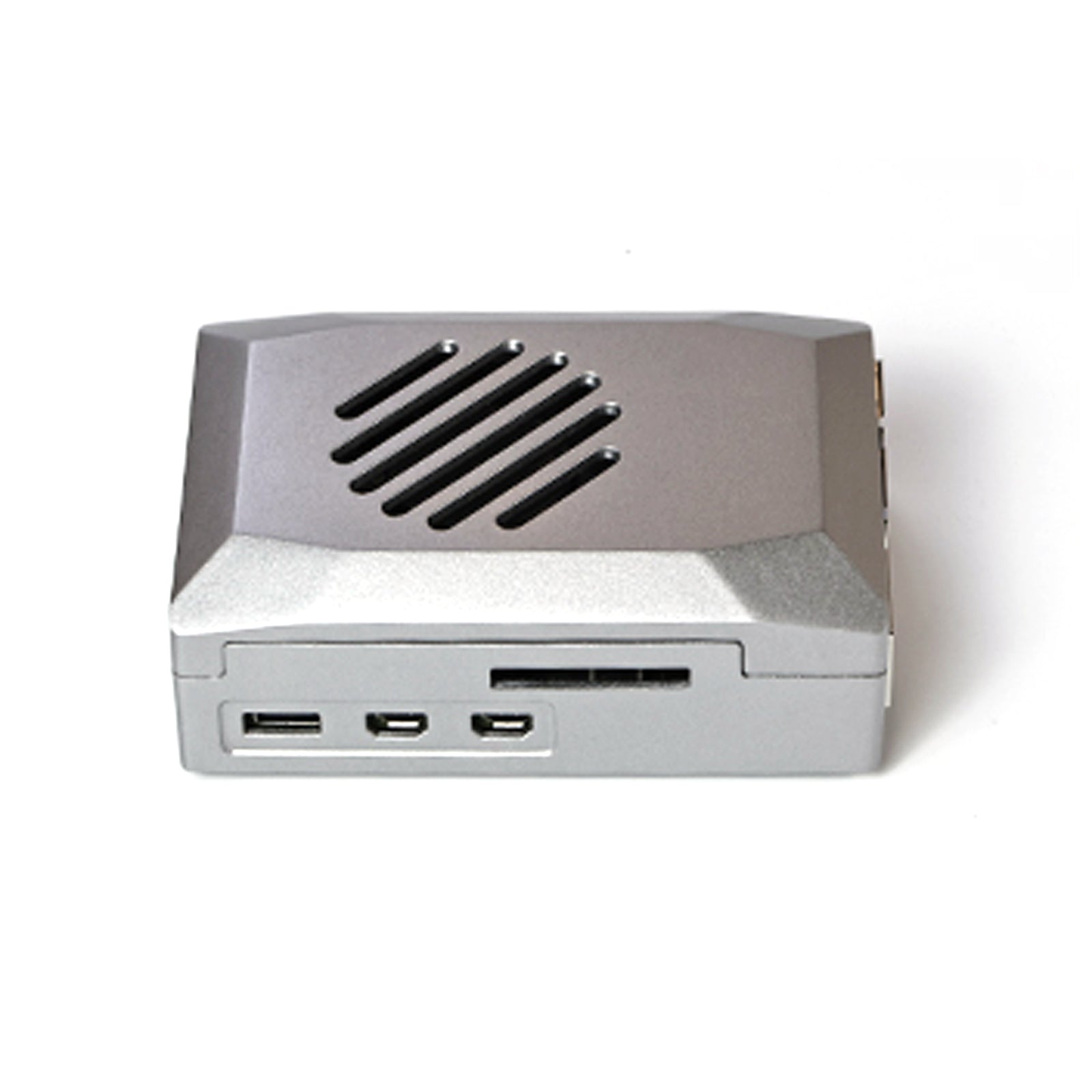 Raspberry Pi 5 Silver Shadow Shell Caja protectora Material ABS Ventilador de velocidad