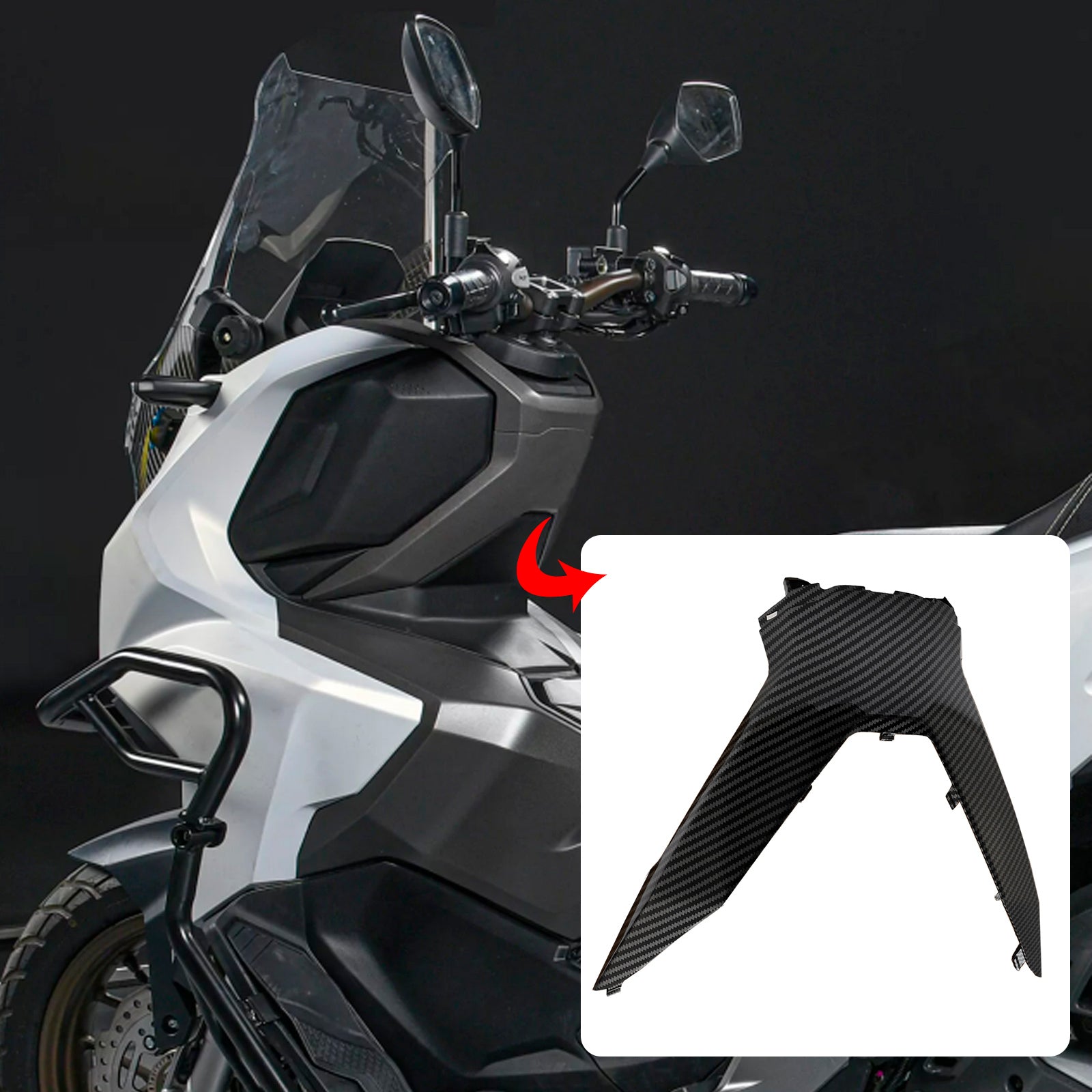 Panneaux de carénages de couvercle supérieur de guidon conducteur Honda ADV 160 2023-2024