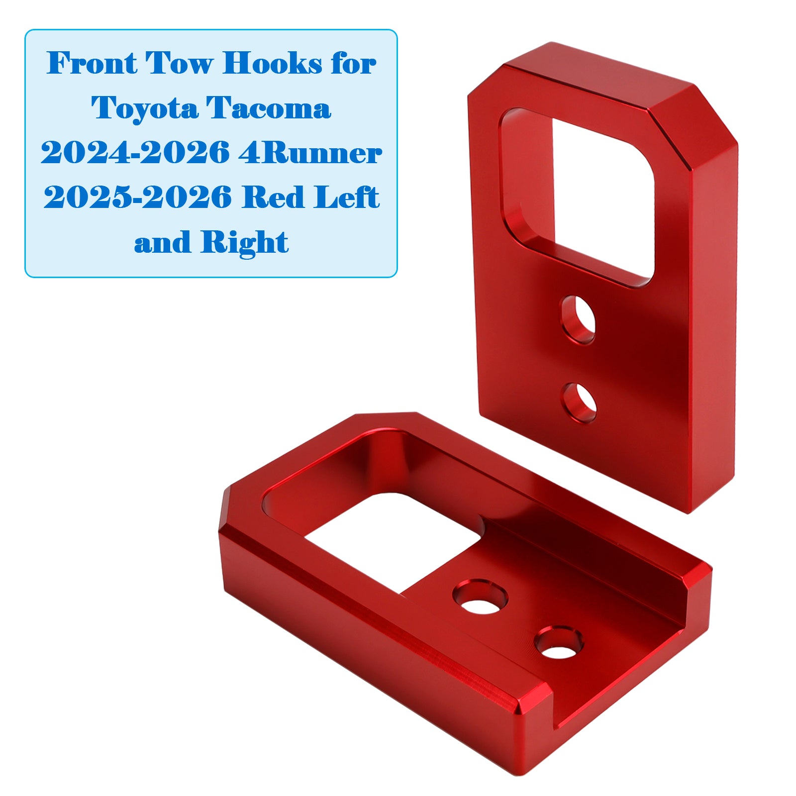 Ganci di traino anteriori per Toyota Tacoma 2024-2026 e 4Runner 2025-2026, rosso, sinistro e destro