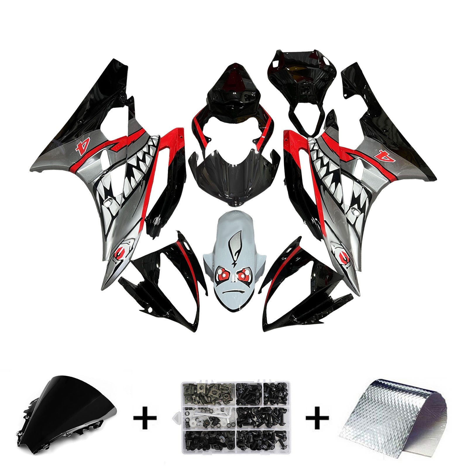 Kit carenatura iniettata in plastica ABS per Yamaha YZFR6 YZF-R6 2006-2007