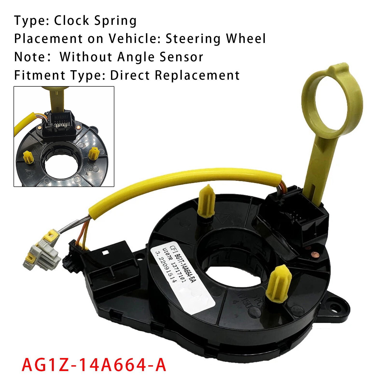 Ressort d'horloge AG1Z-14A664-A pour Ford Mustang 2011-2014 Flex Taurus Lincoln MKT