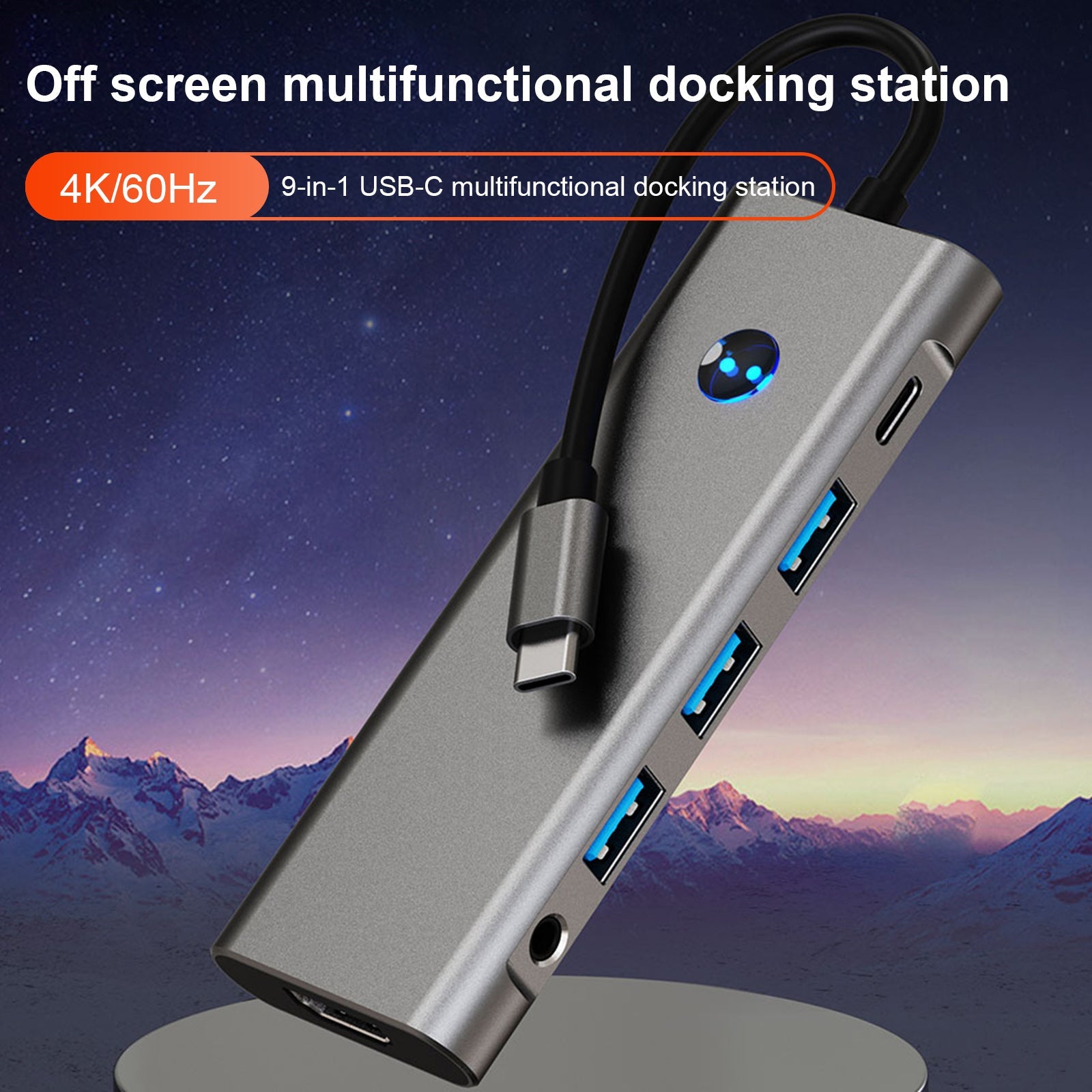 Adattatore hub interfaccia dati audio HDMI SD/TF 9 in 1 TYPE-C + USB 3.0 USB 2.0 PD100W