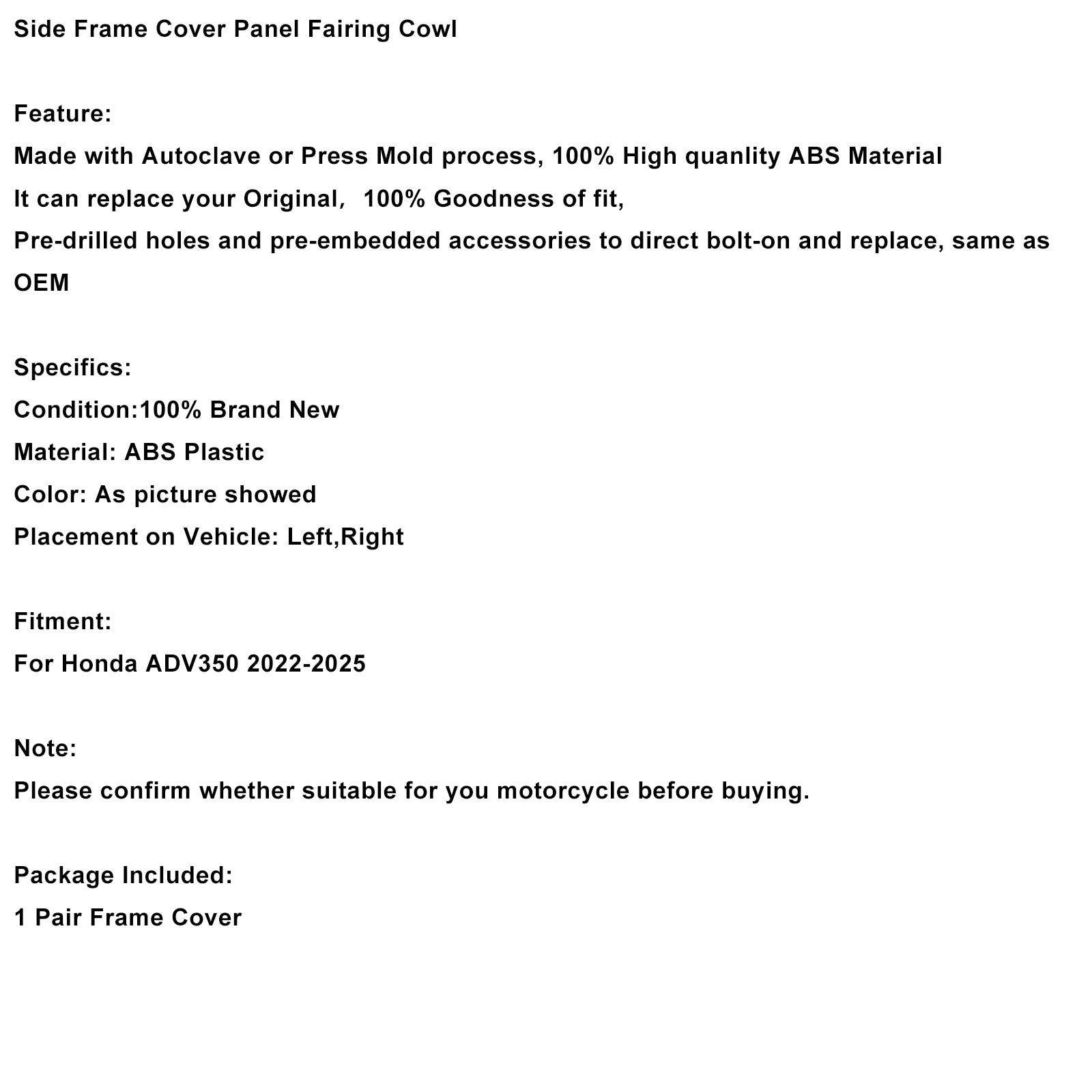 Zijframekuip voor Honda ADV 350 (2022-2025)