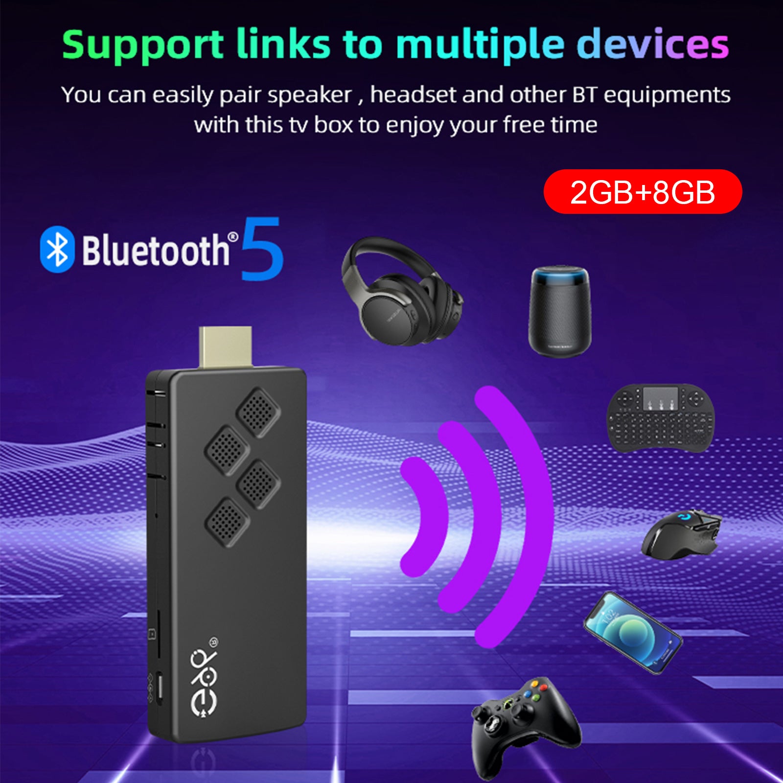 G96 TV Stick Android13.0 2GB 8GB Banda doble 4K Bluetooth Voice TV Box