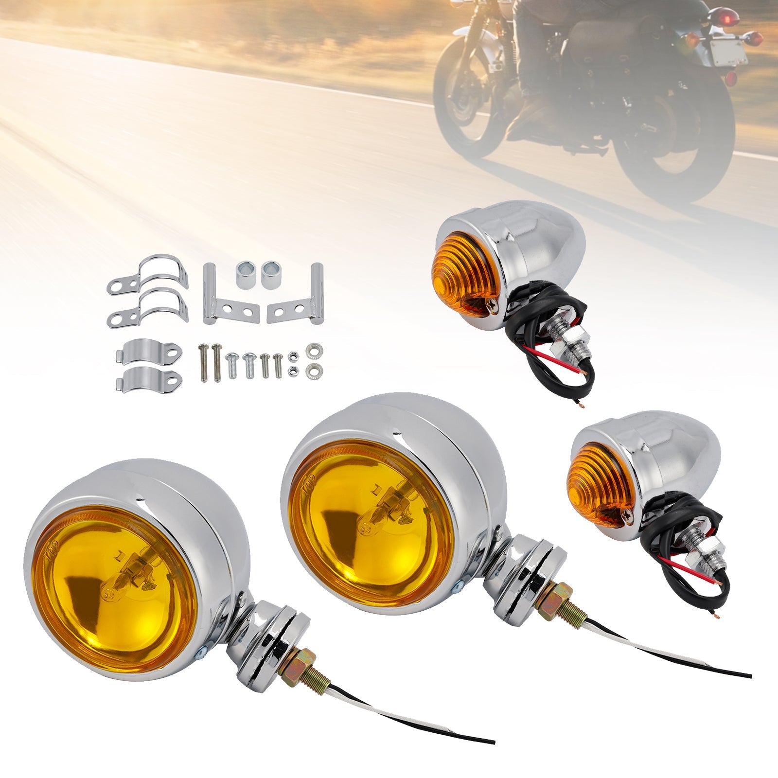 Gepersonaliseerd verchroomd chroom mist licht, compatibel met racer-, bobber- en chopper -modellen, N ° D20