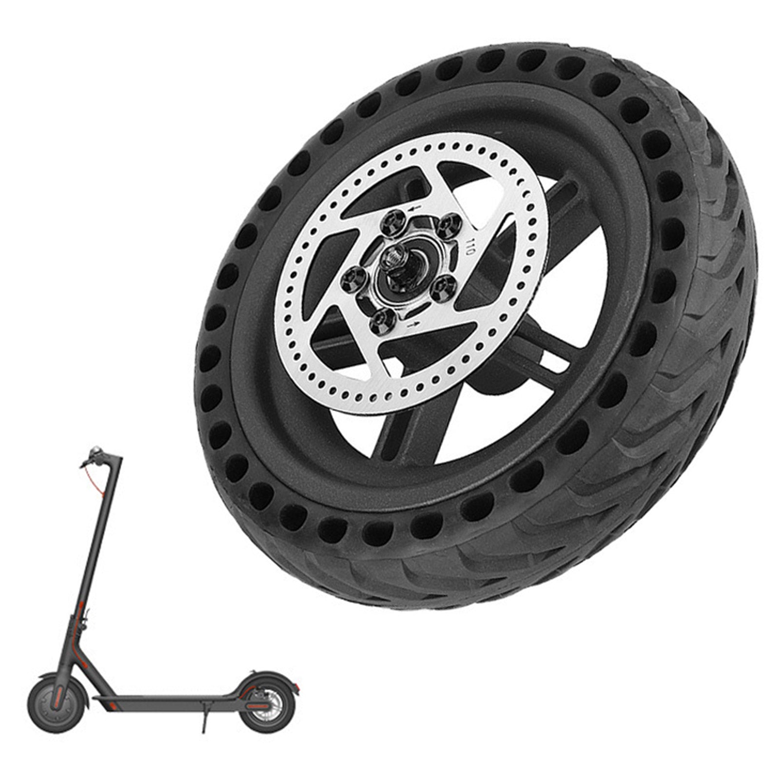 Rueda trasera con neumático runflat tipo panal 8.5 y freno de disco para M365/1S/LITE