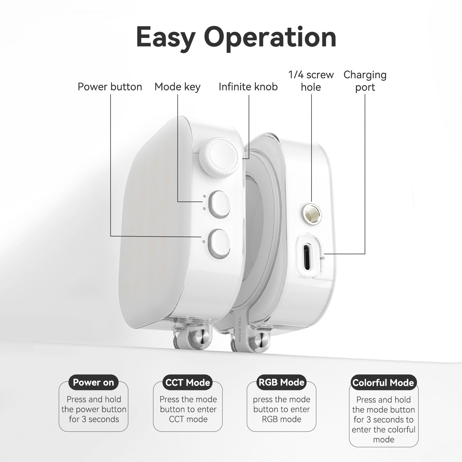 Mini lampada da scrivania desktop magnetica per telefono cellulare, colore semplice