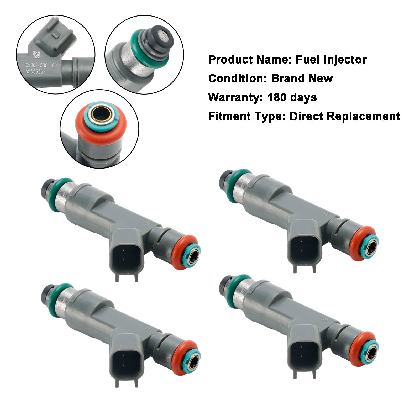 4-osainen polttoaineen injektori 55559397 Saab 9-3 2,0L Turbo 2007-2011 8653608