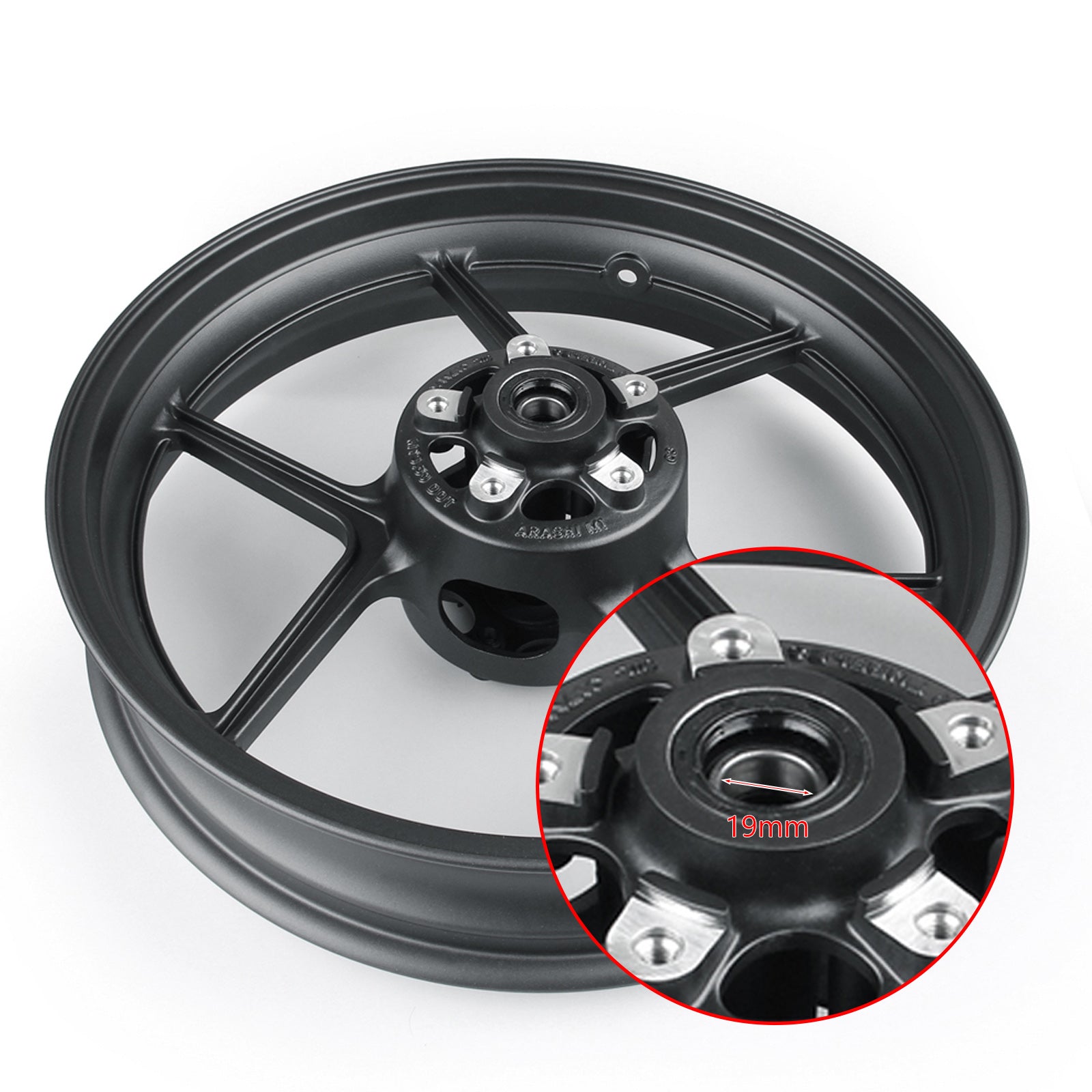 Cerchio anteriore per moto - Alluminio billet 6061-T6 Nero - Diametro 17" - Larghezza 3.5"