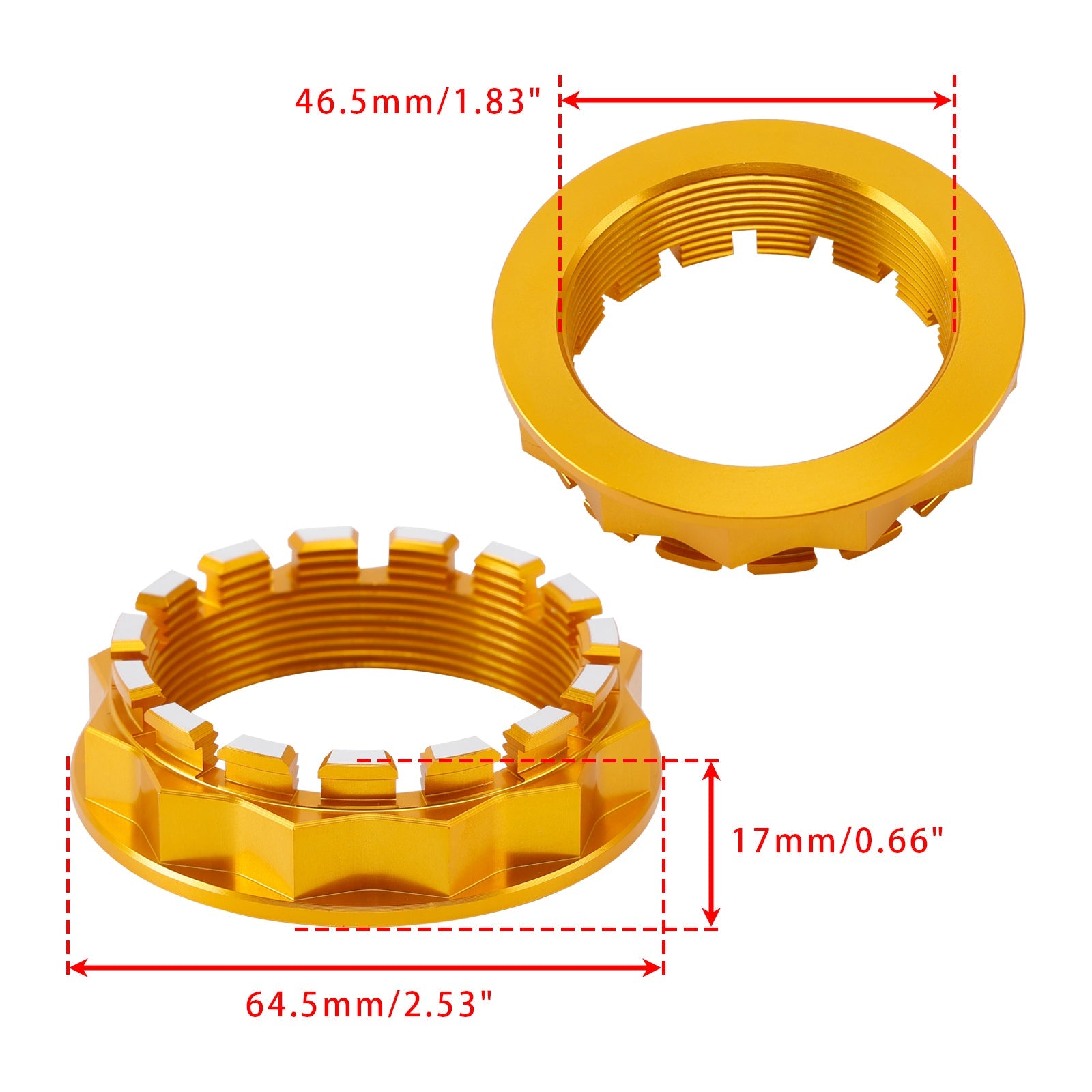 Spel van'Gouden achterwielmoeren voor Ducati Streetfighter Multistrada Diavel SS939/950/S