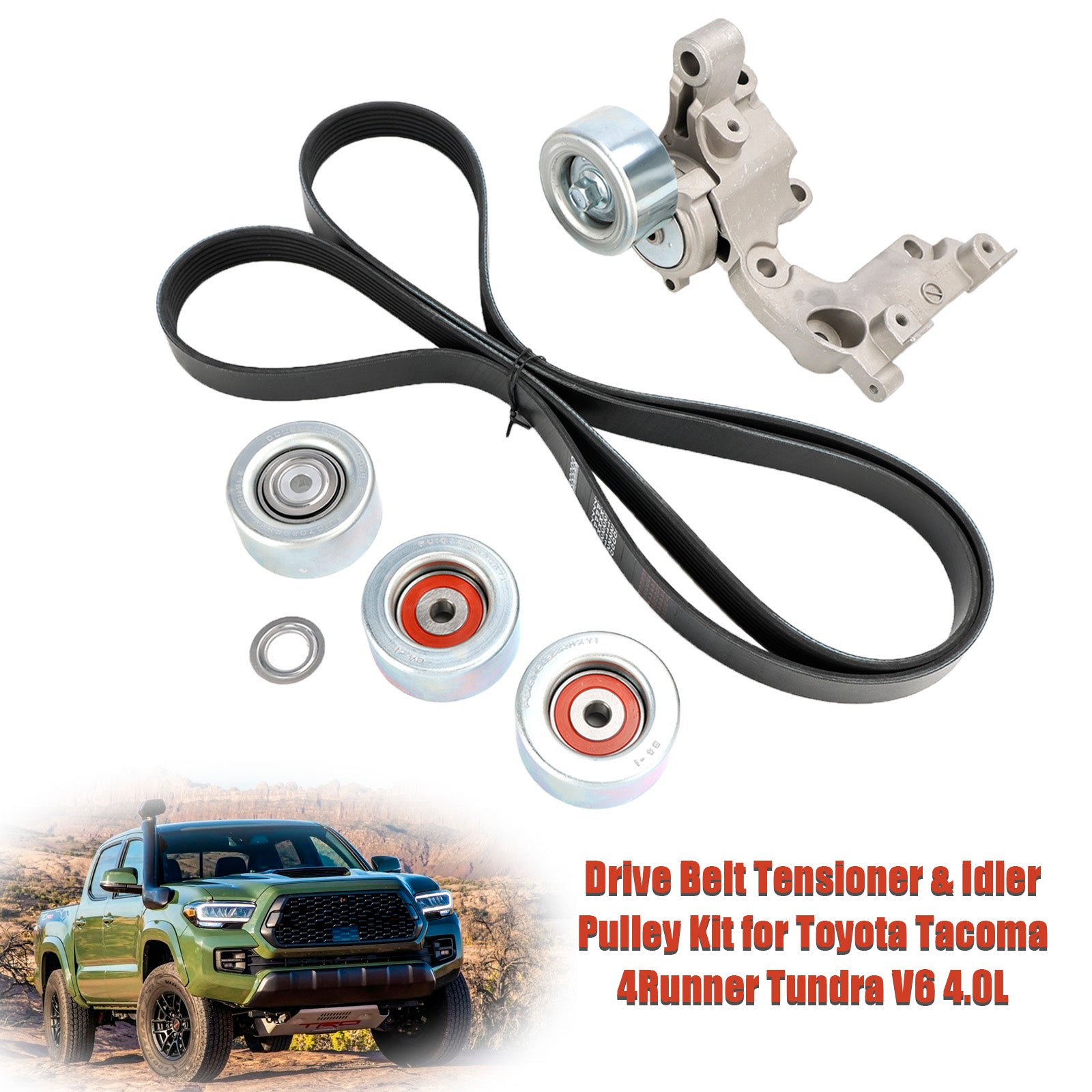 Drive Belt Tensioner & Idler Pulley Kit pour Toyota Tacoma 4Runner Tundra V6