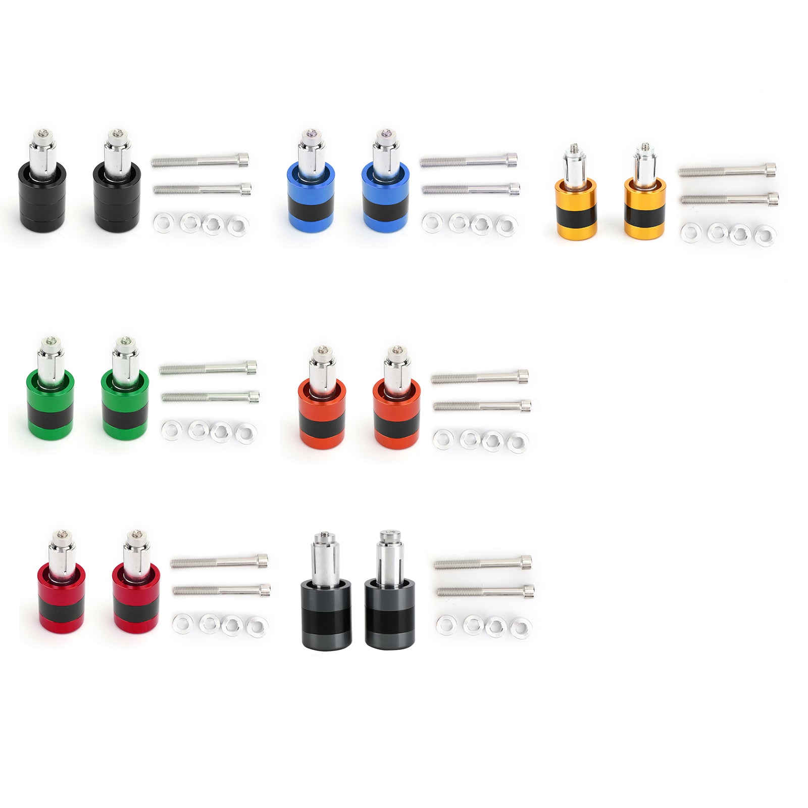 Ciężka waga CNC 7/8" Końcówki kierownicy 22mm, suwaki redukujące wibracje, zaślepki