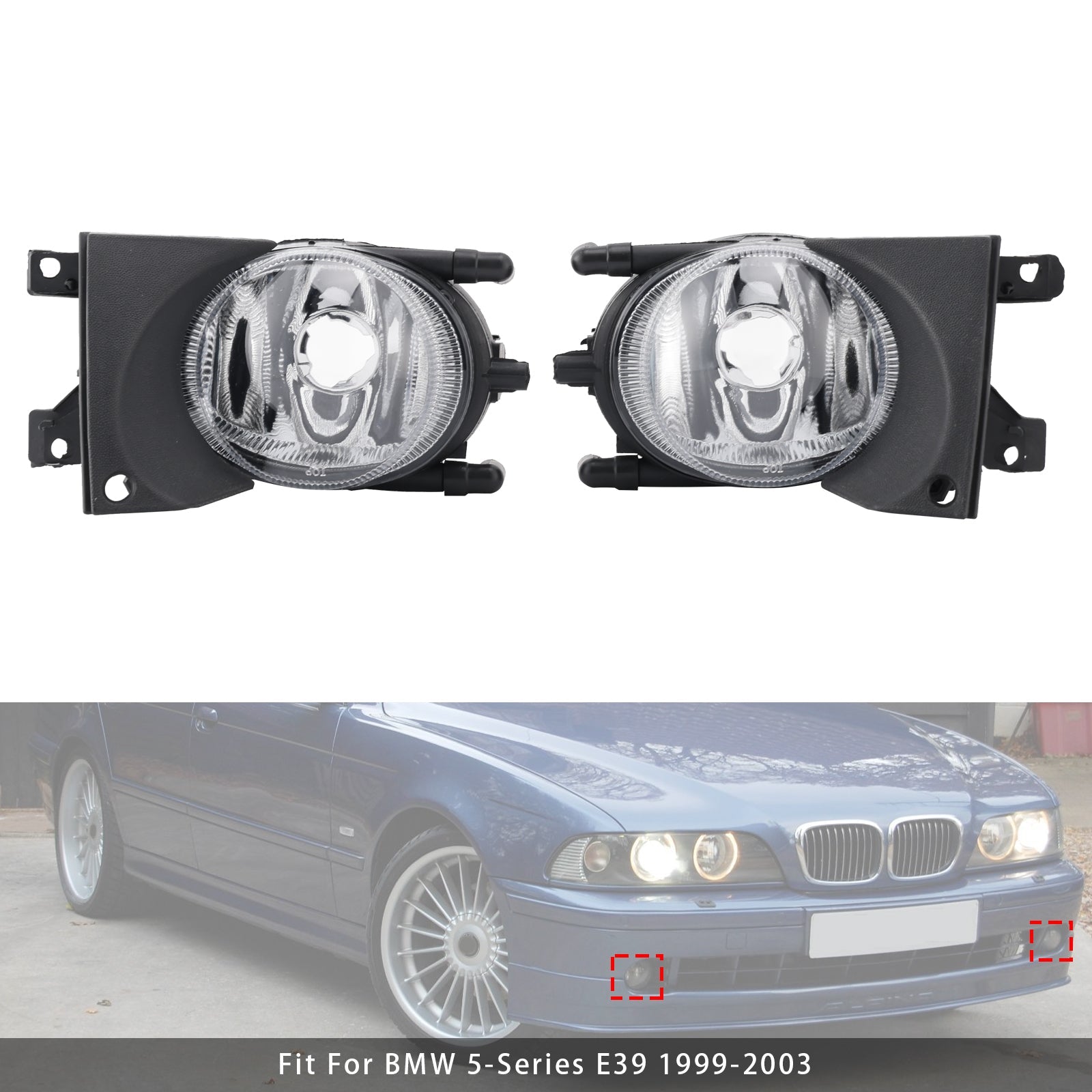 Pari etuvaloja ilman lamppuja BMW 5 -sarjan E39 1999-2003