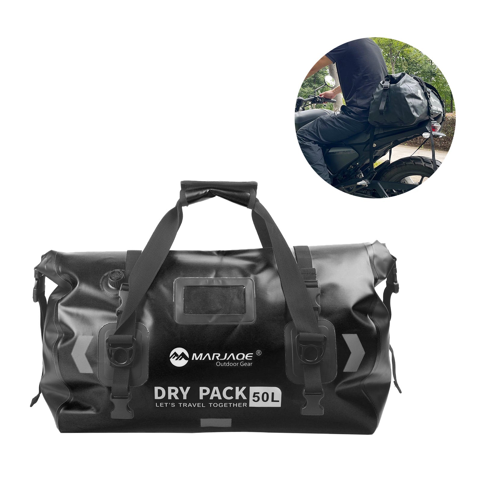 Borsa laterale universale in poliuretano 50 l per moto, giallo