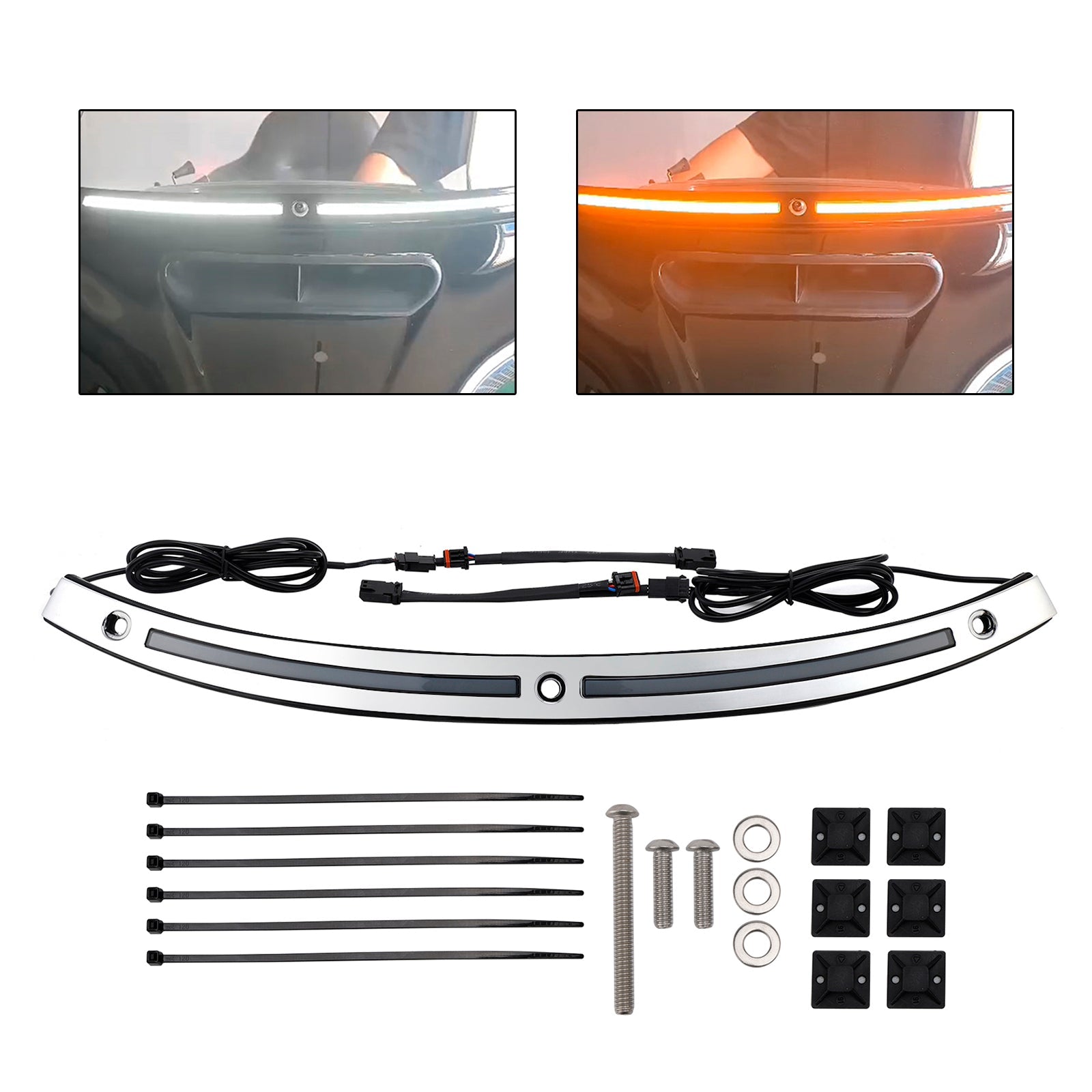 Garniture de pare-brise avec clignotants à LED pour Touring Electra Glide Street Glide Ultra Limited 2014+