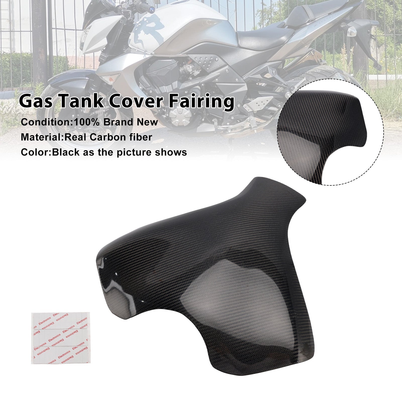 Carénage de réservoir en fibre de carbone véritable pour Kawasaki Z1000 (2010-2012)
