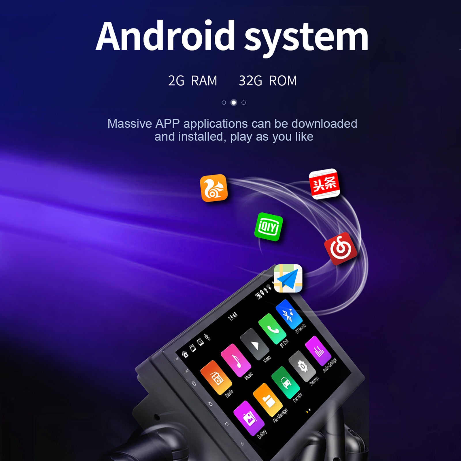 7 Android 10 GPS WiFi Bluetooth Autostereo MP5-soitin Carplay + 4 LED-kamera