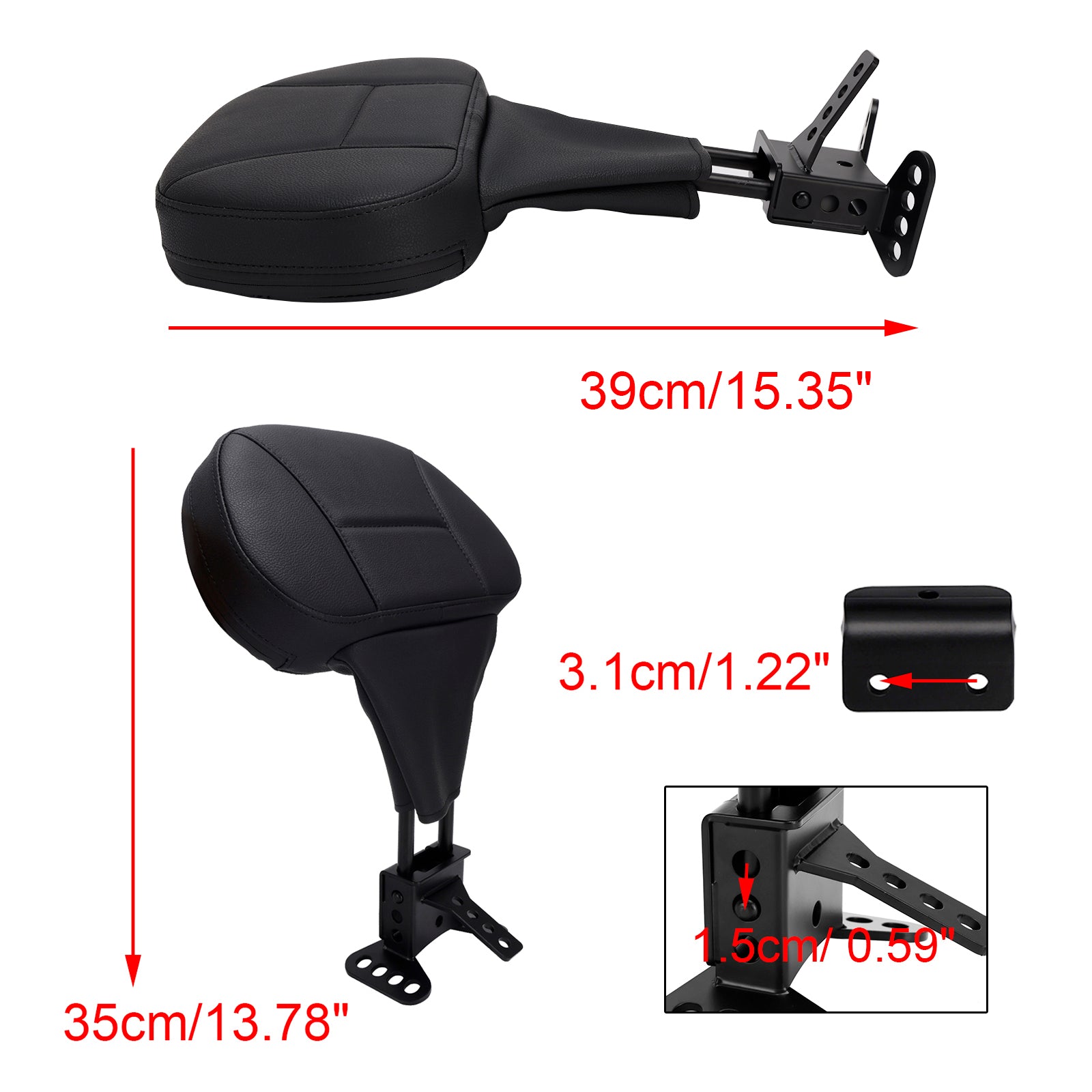 Coussin de dossier conducteur compatible avec Street Electra, Road Glide, Road King et Tri Glide (2009-2025)