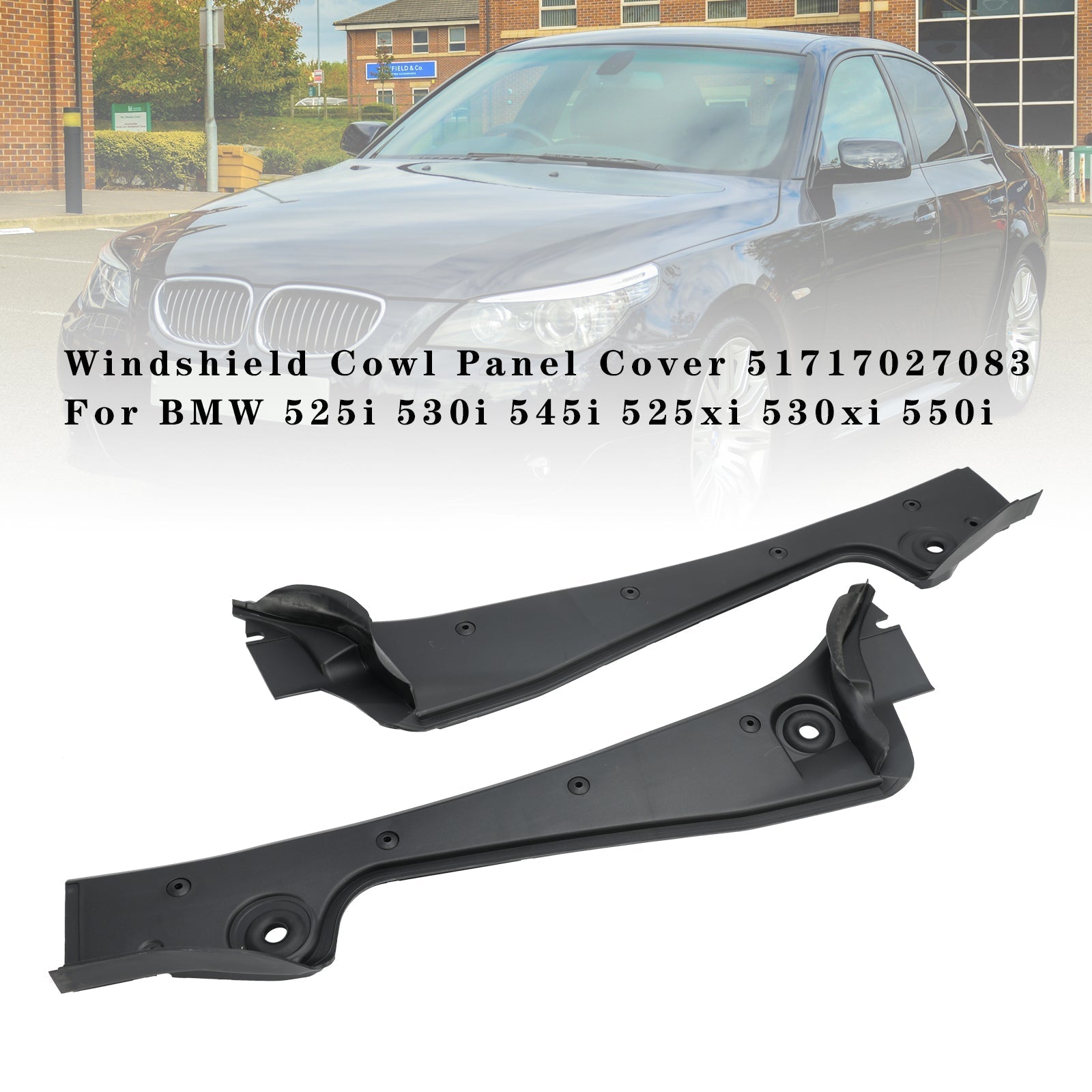 2008 2009 2010 BMW 535i Cubierta del panel del capó del parabrisas 51717027083