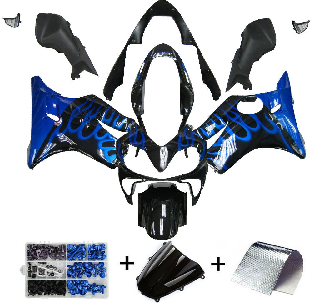 Kit de carénage en plastique ABS moulé par injection bleu pour Honda CBR600 F4i 2004-2007