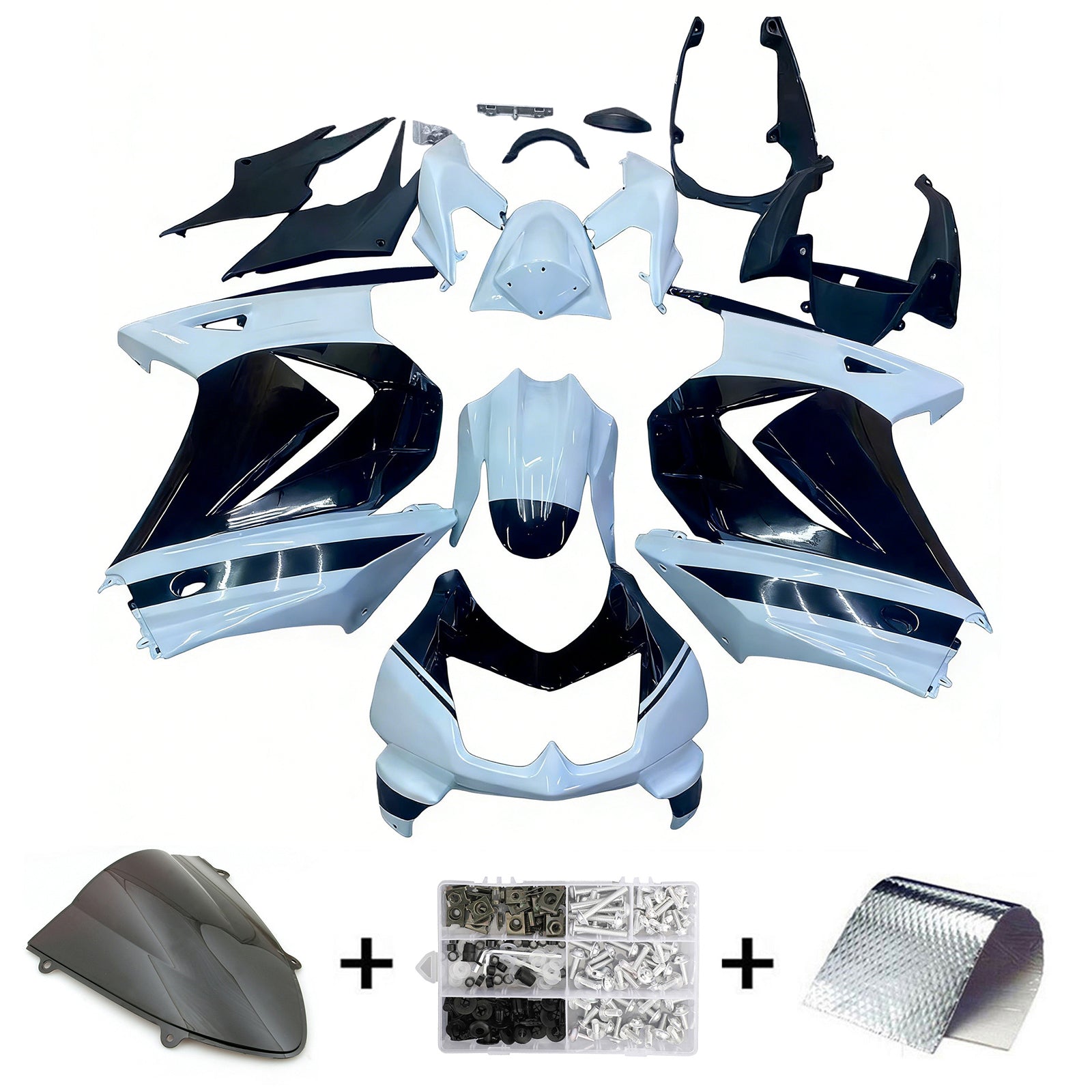 Kit de carénage injecté en plastique ABS pour Kawasaki EX250 Ninja250R 2008-2012