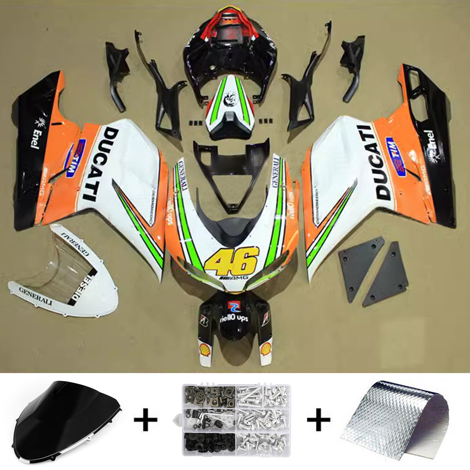 Kit de carenado de ABS para Ducati 1098 1198 848 2007-2011