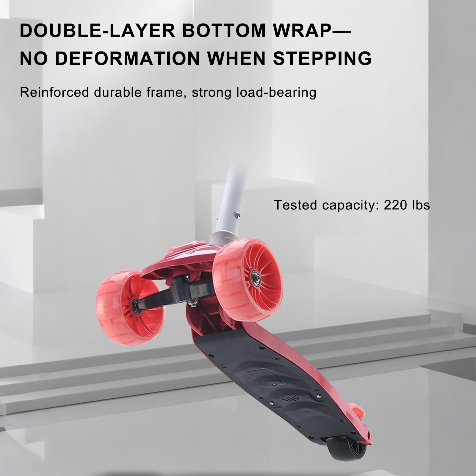 Trottinette Enfant 2 en 1 - Siège Pliable - Lumière - 3 Roues - Barre Réglable et Pliante - Bleu