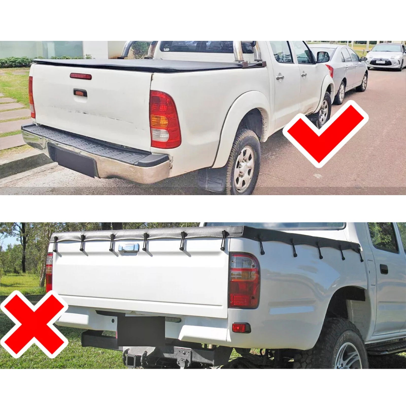 Coppia di luci posteriori a LED affumicate per Toyota Hilux Vigo Kun26 SR SR5 Workmate 2012-2014