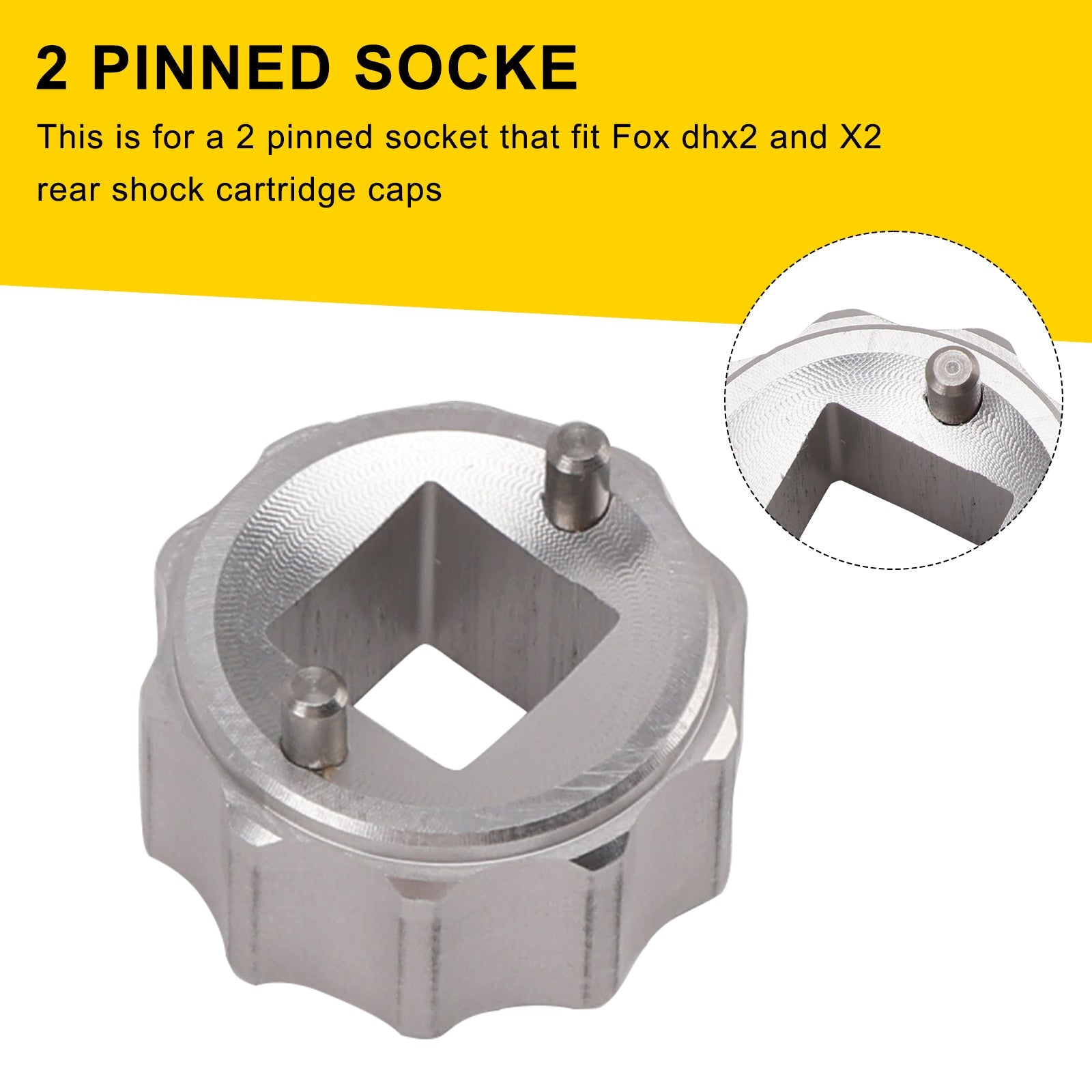 Outil/douille pour capuchon de cartouche d'amortisseur à 2 broches 2016-2020, type n° 398-00-417 pour Fox X2/DHx2
