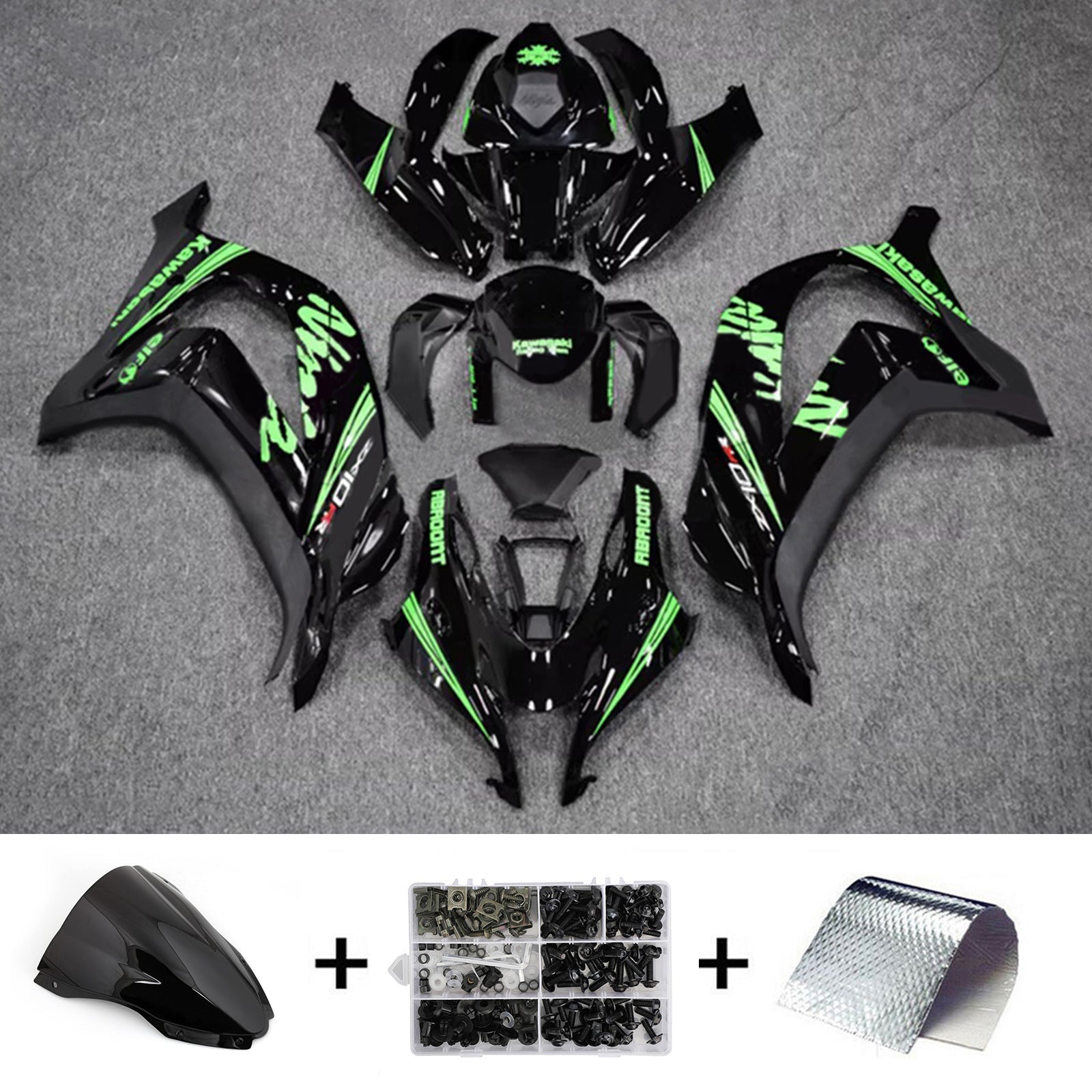 Kit de carénage injecté en plastique ABS compatible avec Kawasaki ZX10R 2016-2020