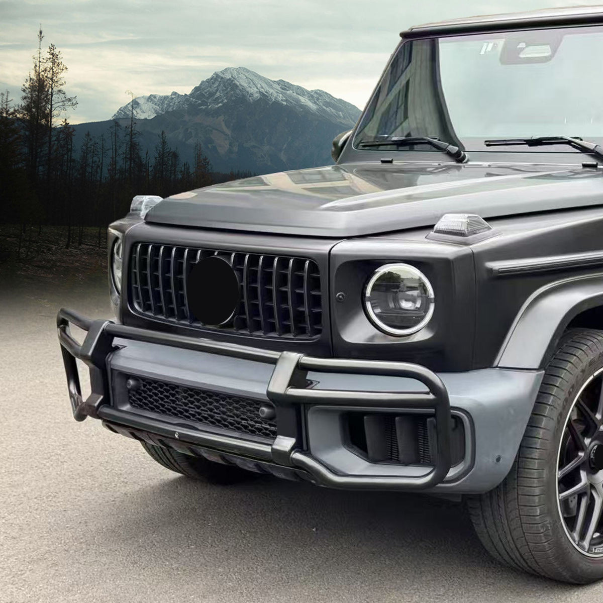 Voorbumper met beschermrooster, compatibel met Mercedes-Benz G-Klasse W465 (vanaf 2025)