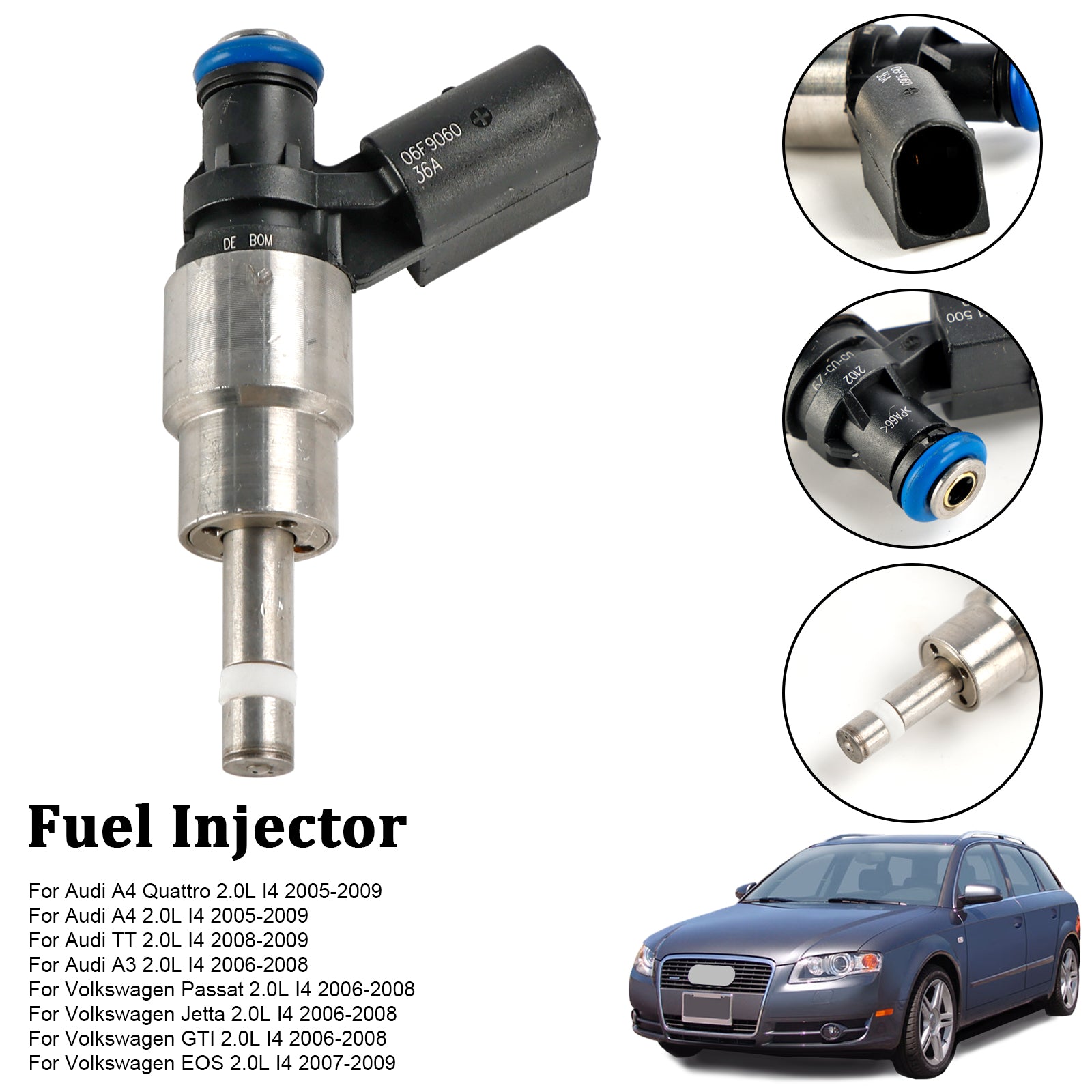 4 Pièce Injecteur de Carburant 06F906036A Compatible Audi A3 A4 A6 VW Golf Passat 2.0 TFSI