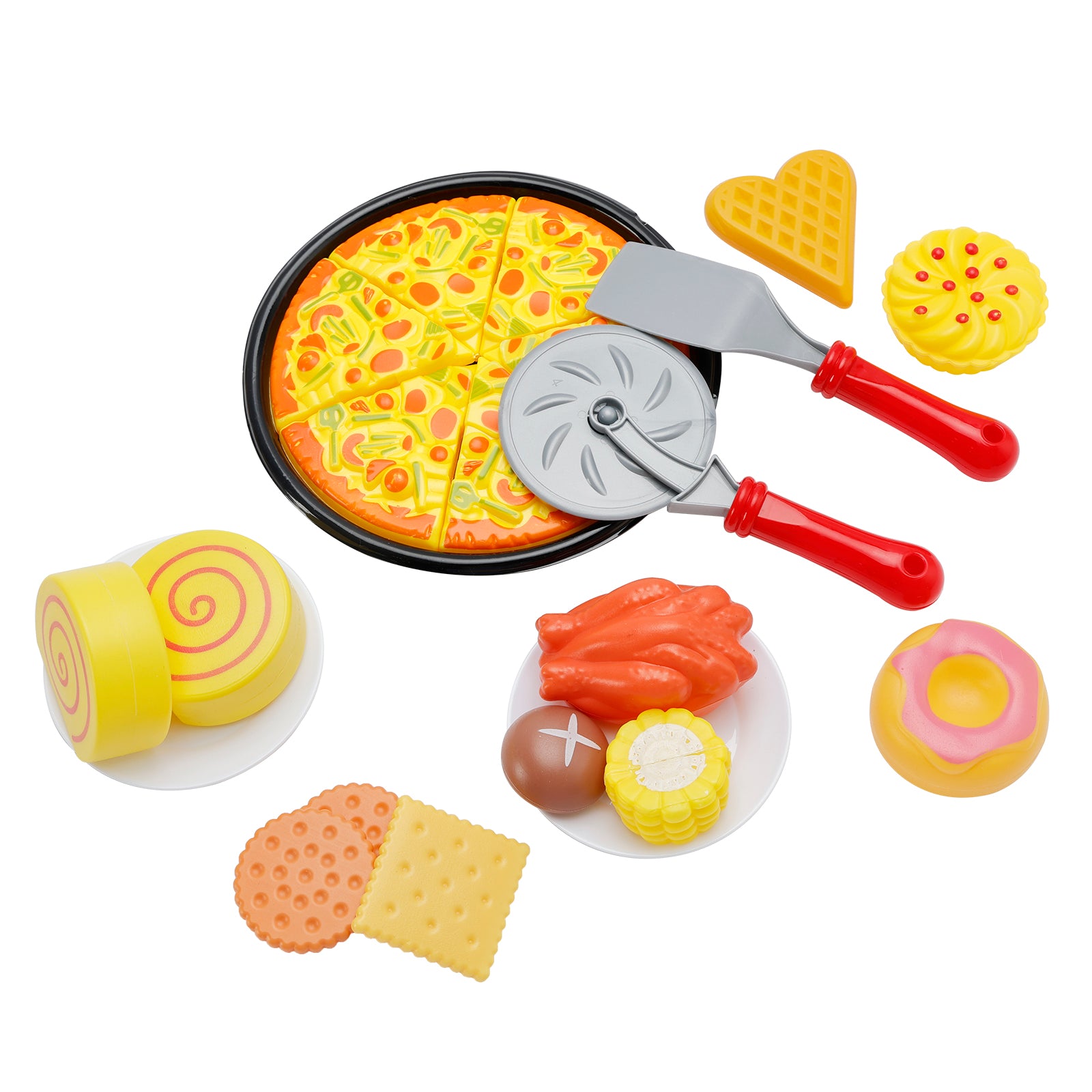 56 pièces de jouets de fast-food / Jouet pizza / Jouets glace / Jouets hamburger / Jouets gâteau