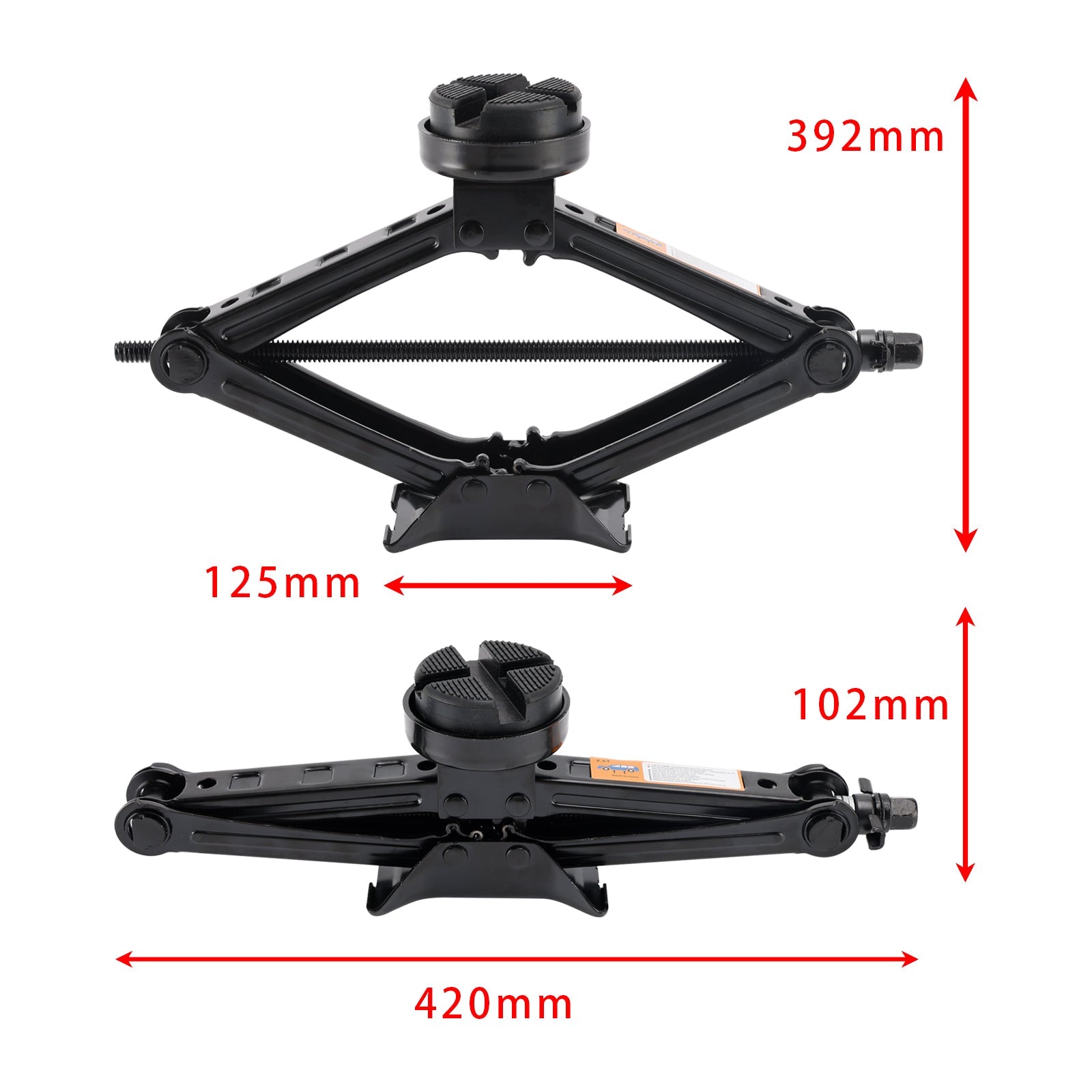 Universele schaarkrik 2,5 T/2500 kg met wielsleutel voor SUV's en MPV's