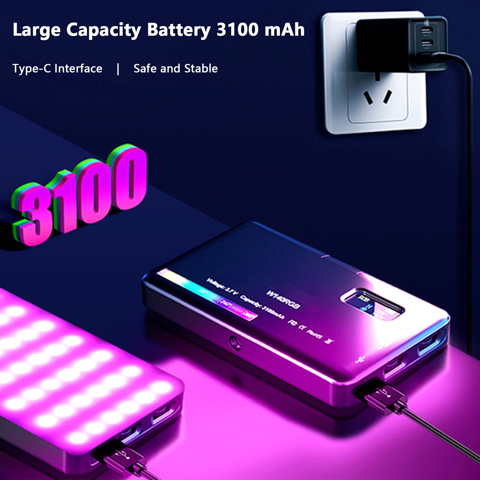 Luz de relleno LED RGB W140 para cámara de vídeo, teléfono móvil, belleza en vivo, al aire libre