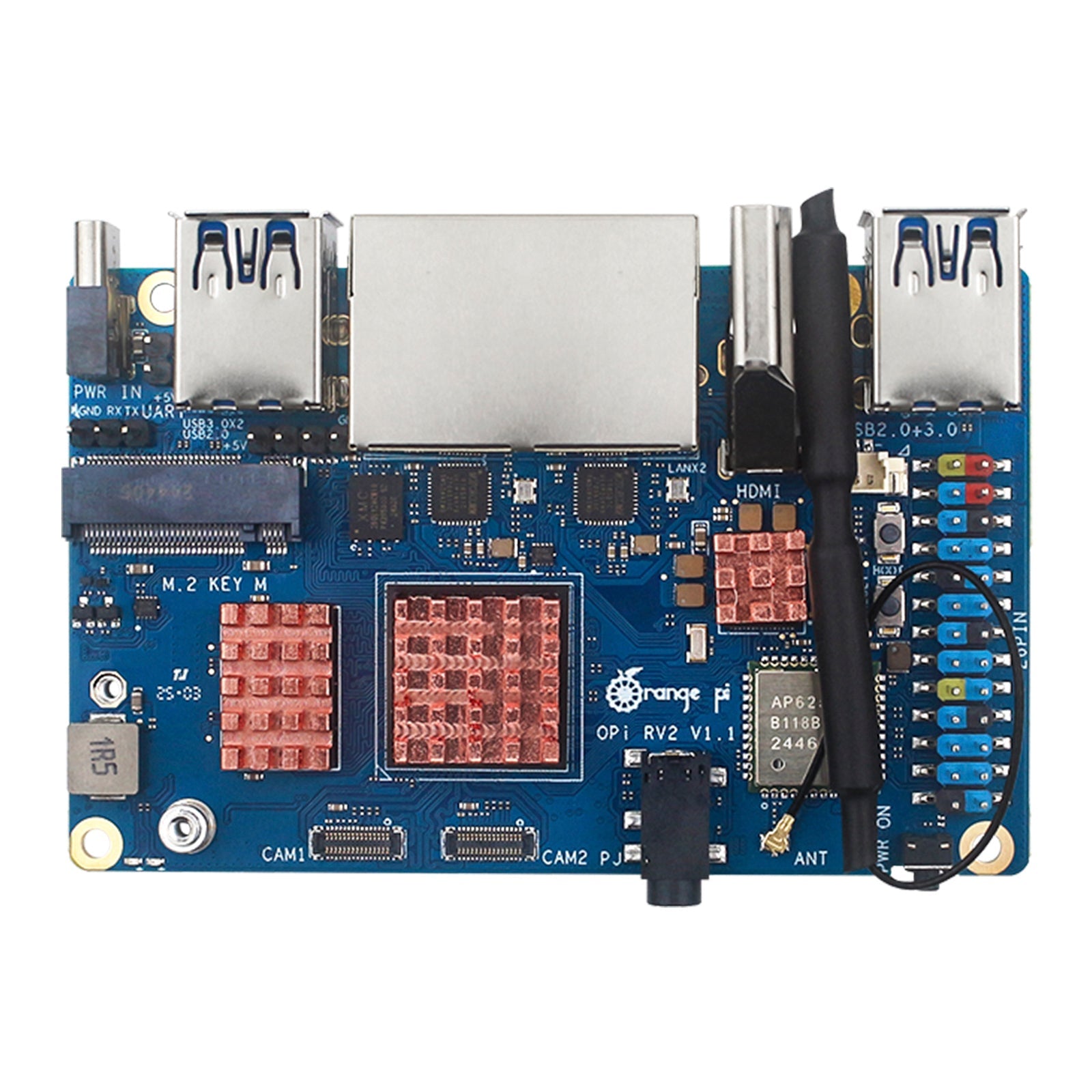 Radiatore Orange PI RV2, scheda di sviluppo, dissipatore termico in rame puro, dispositivo di raffreddamento adesivo
