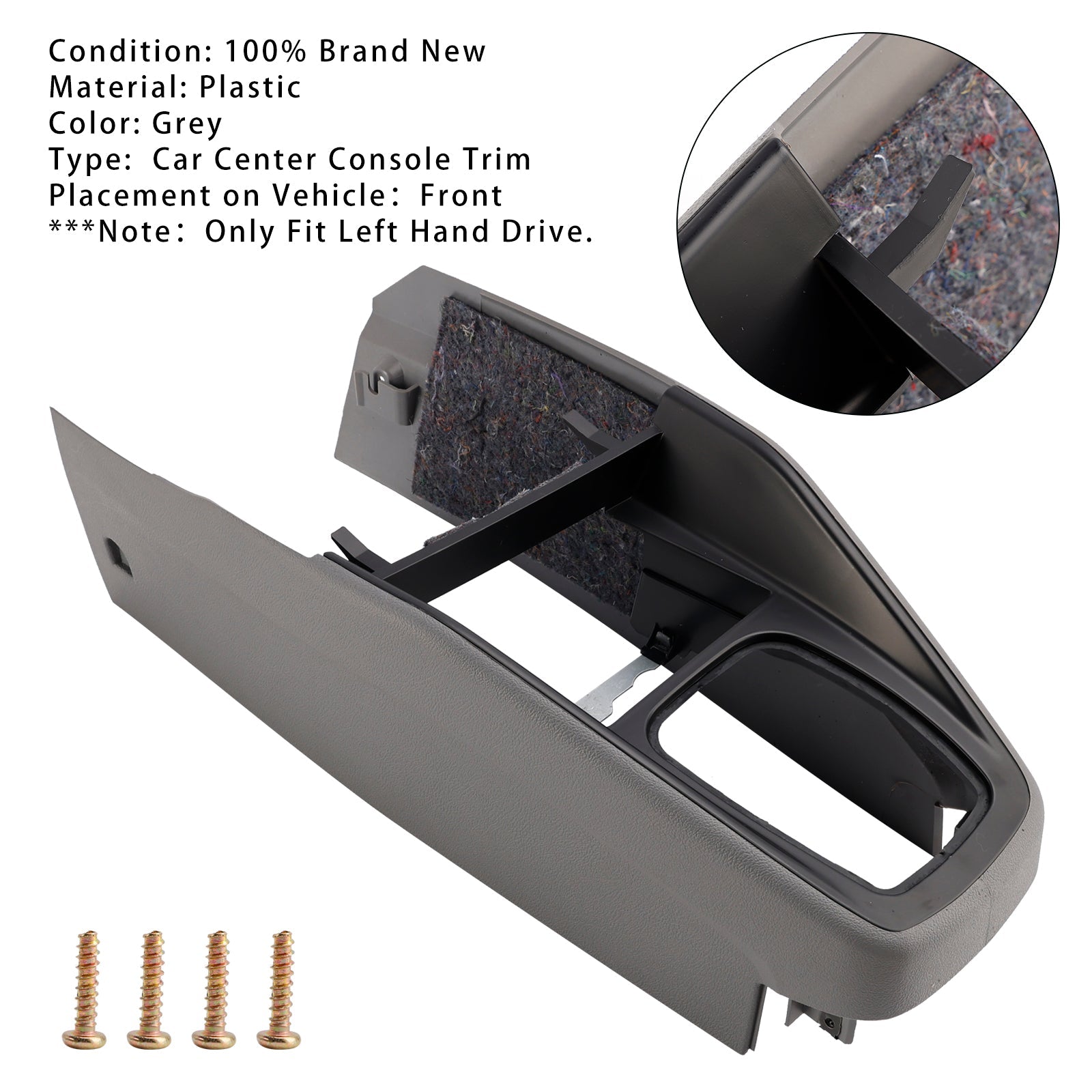 Garniture de console centrale pour VW Golf Jetta 1999-2005 1J1863201D Gris