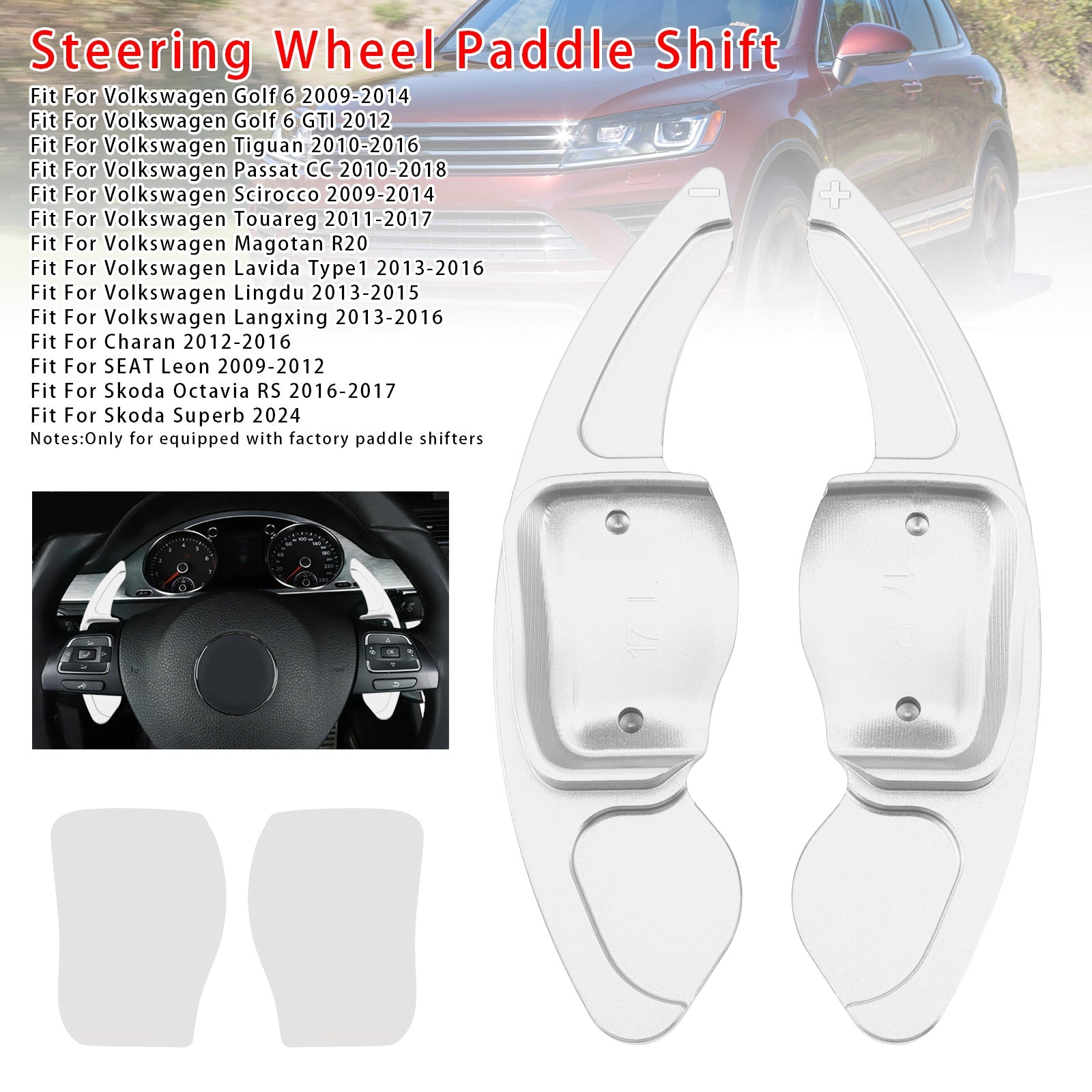 Verlenging van snelheidsverandering pallets achter het wiel voor stoel VW Scirocco