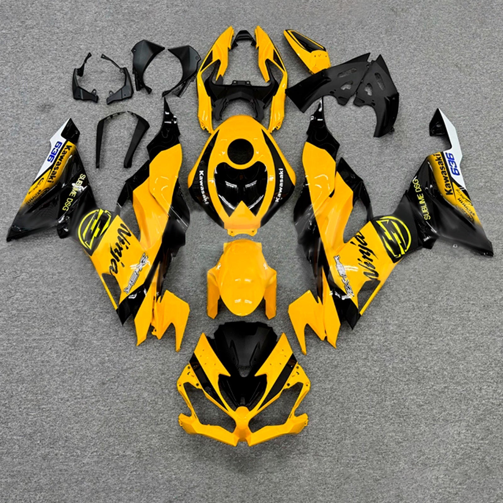 Kit de carénage injecté en plastique ABS compatible avec Kawasaki ZX6R 2019-2023