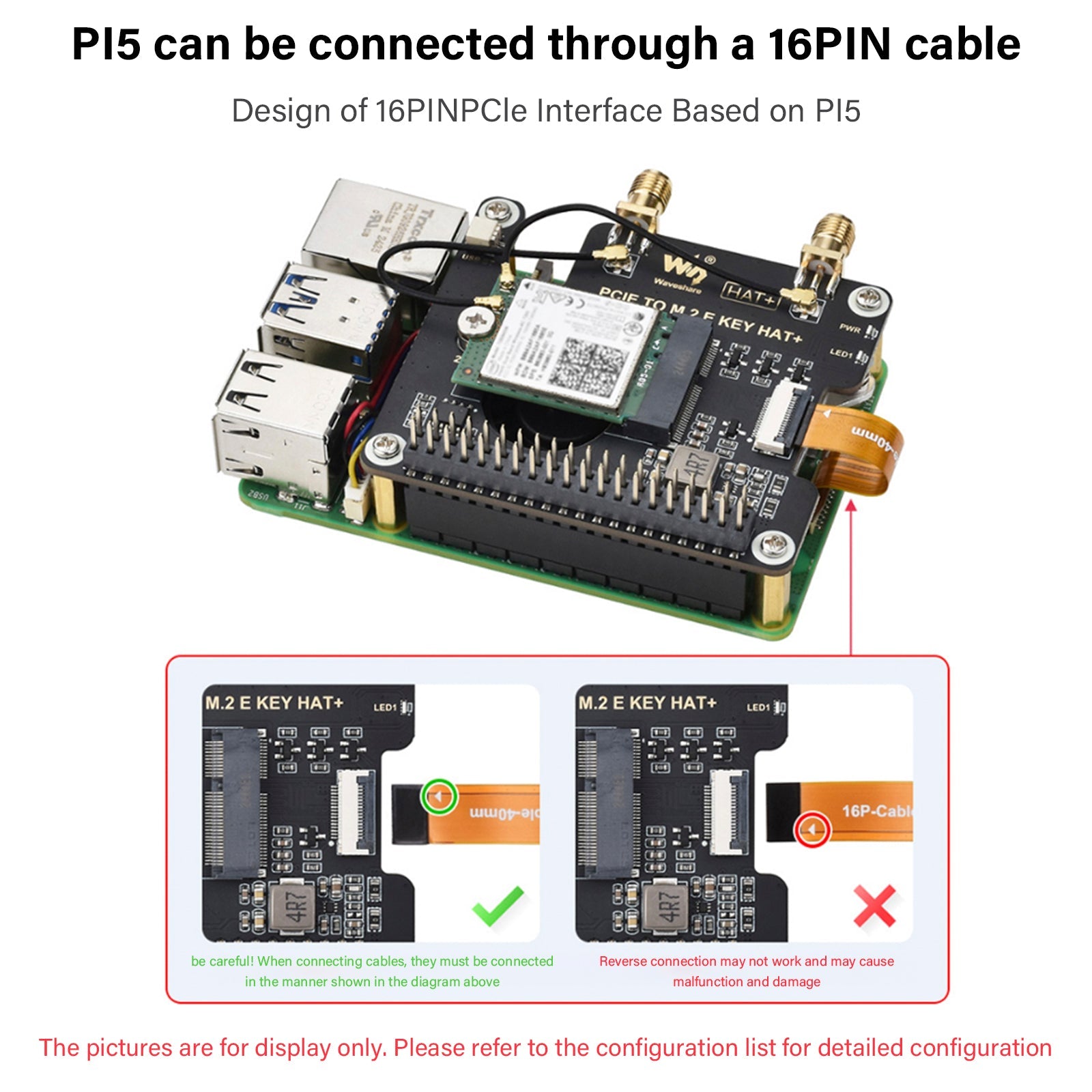 Carte d'extension Raspberry Pi 5 PCIe vers M.2 E Key pour carte réseau sans fil NGFF