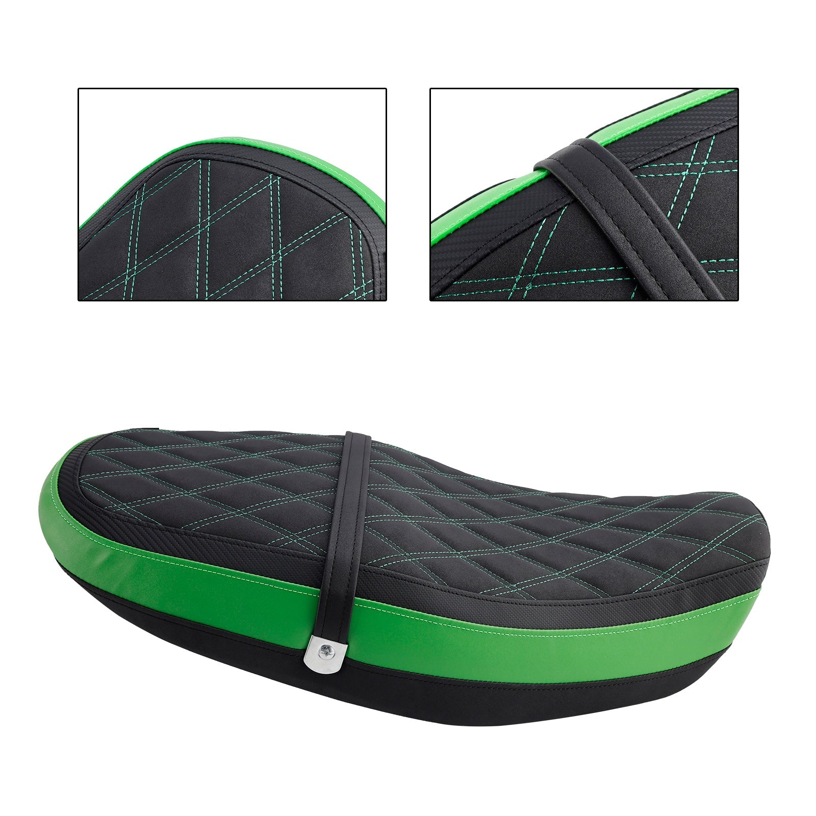 Przednie i tylne siodło pasażerskie z poduszką dla Kawasaki Z900RS 2018-2024, zielone