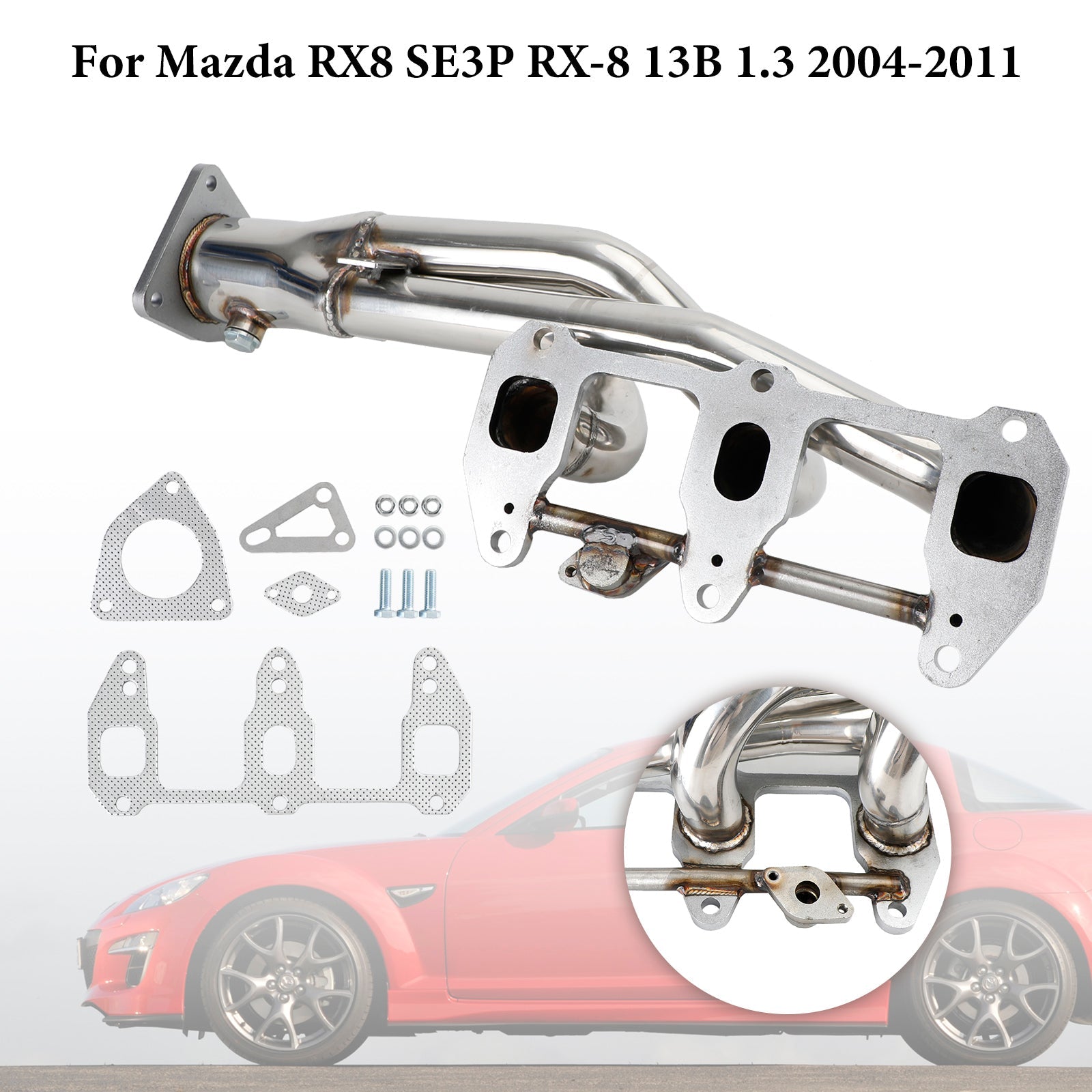 Kolektor wydechowy Mazda RX8 2004-2011 - Stal nierdzewna 201 polerowana na lustro