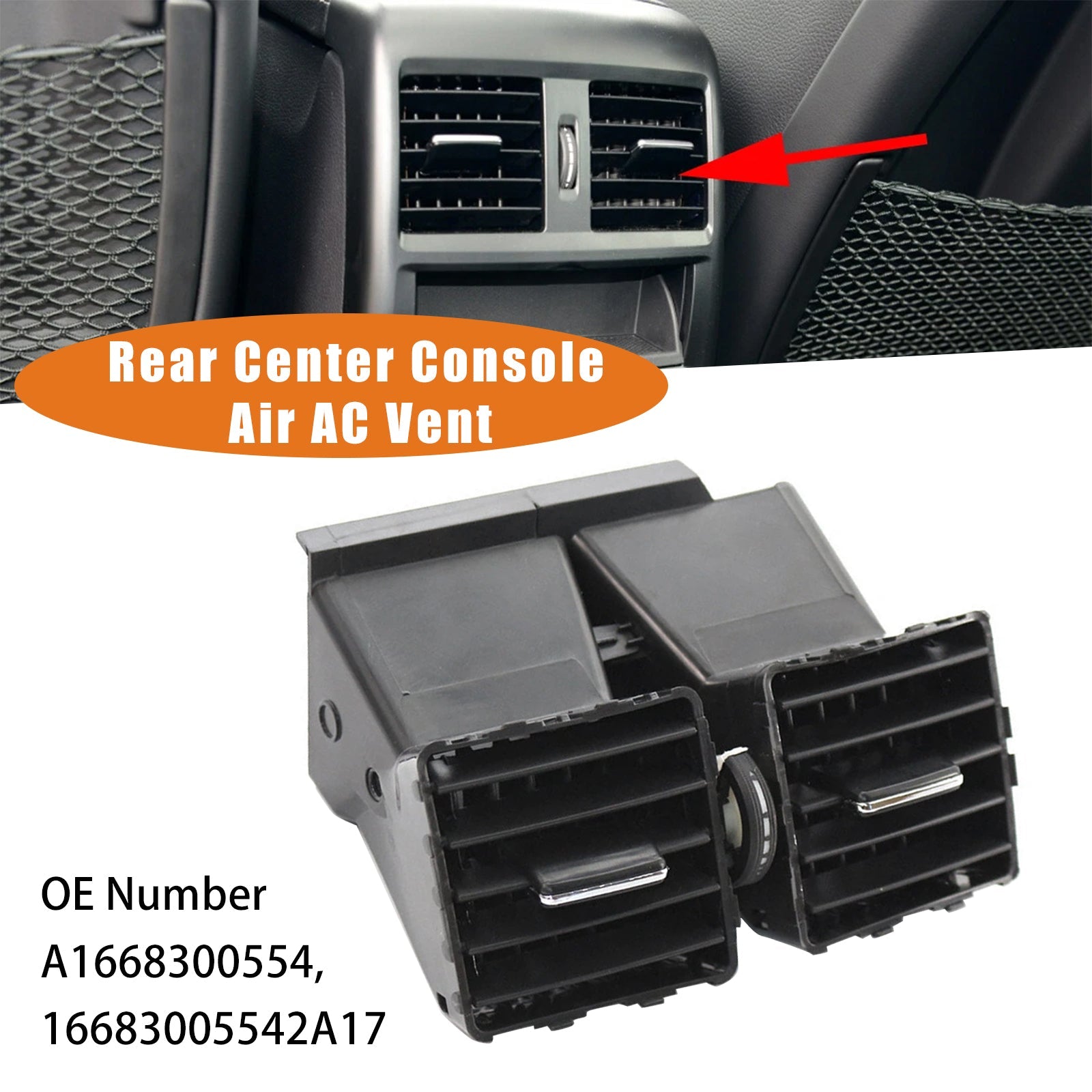 Bouche d'aération centrale arrière pour Mercedes W166 W292 ML GL GLE 2012-19