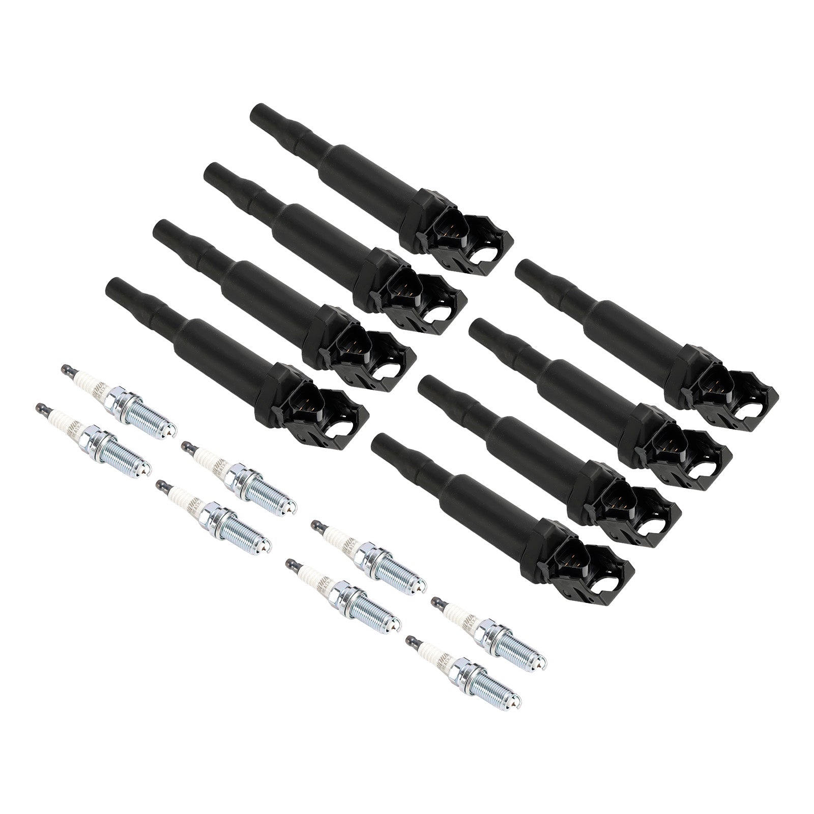 Lot de 8 bobines d'allumage et bougies d'allumage UF592 pour BMW 550 650 750i X5 X6 4.4L