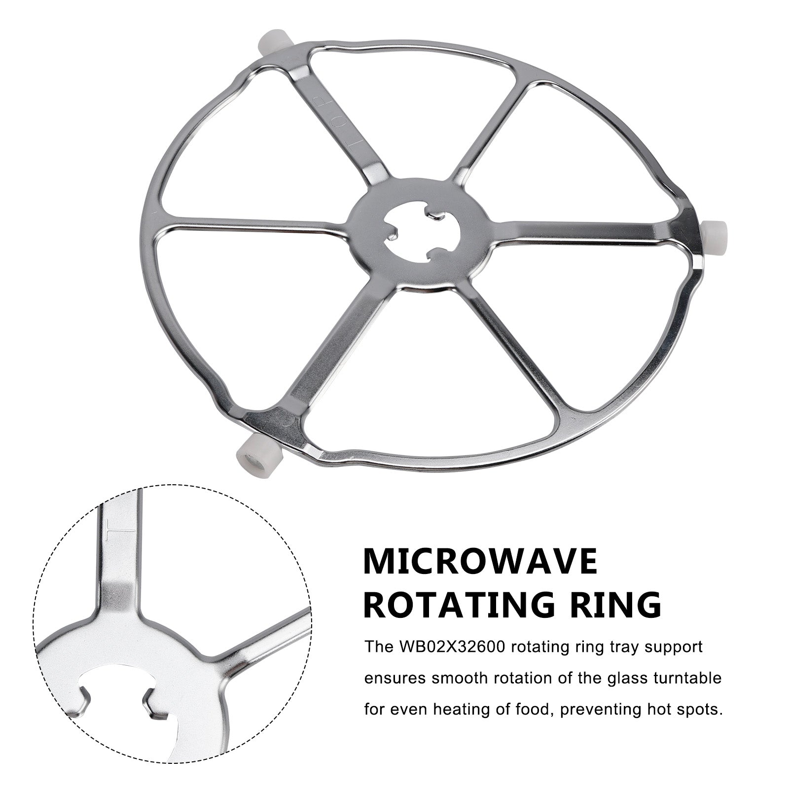 WB02X32600 WB06X10651 pour support de plateau à anneau de roulement pour four à micro-ondes GE