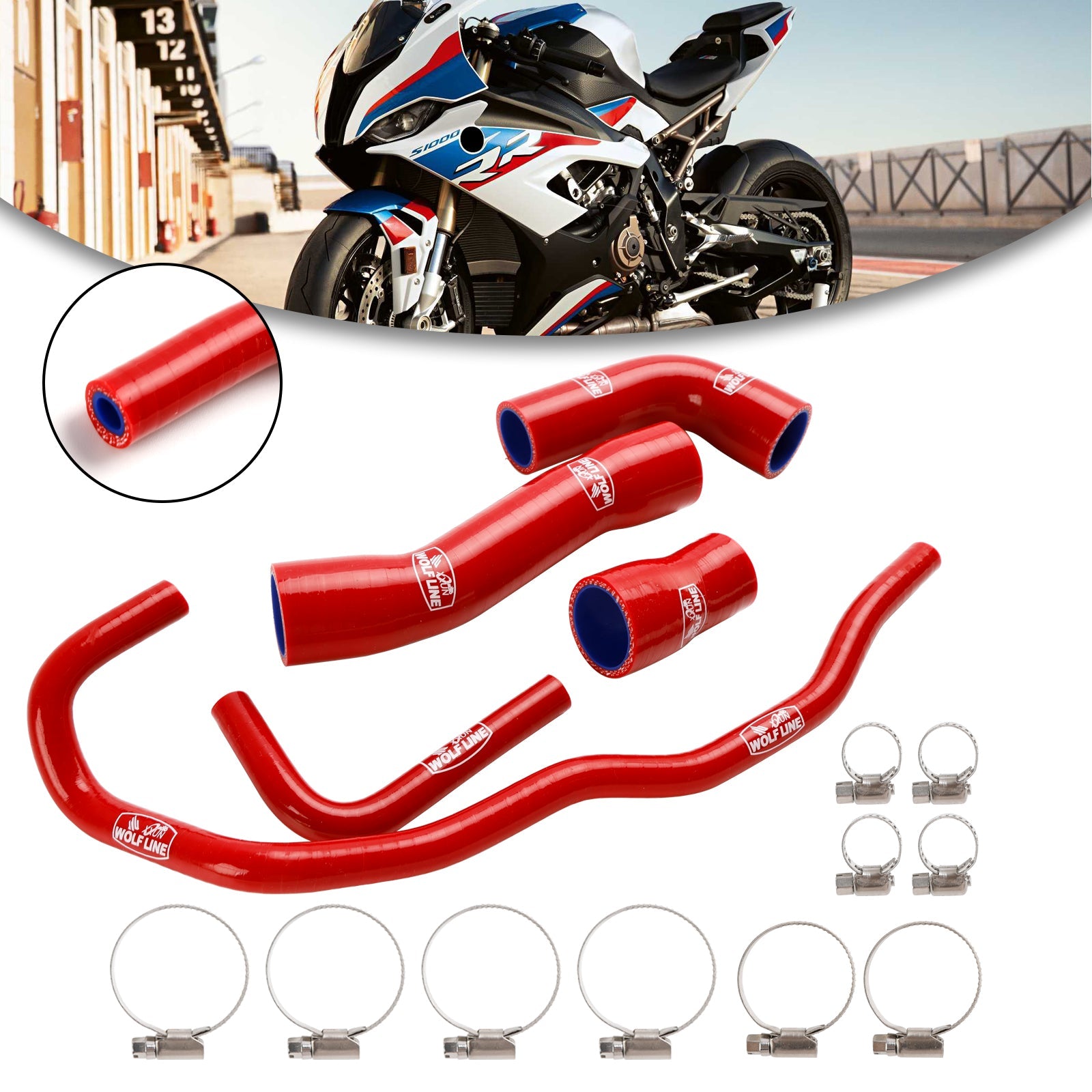 Kit de durites de refroidissement en silicone pour radiateur BMW S1000RR 2019-2023