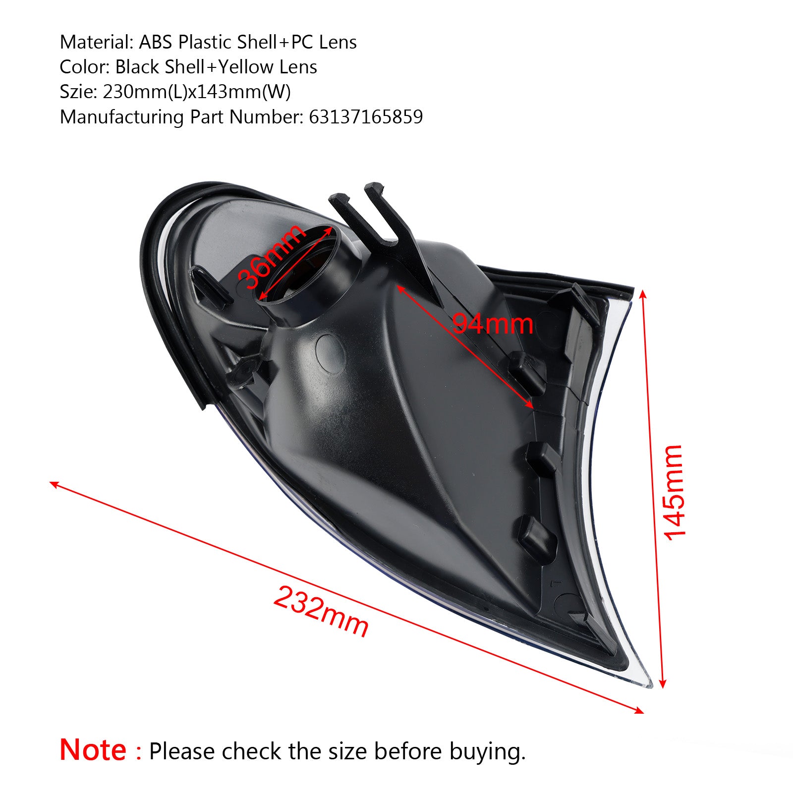 Left Front Indicator Turn Signal Yellow Corner Lights Fit For BMW 3 Series E46 02-05