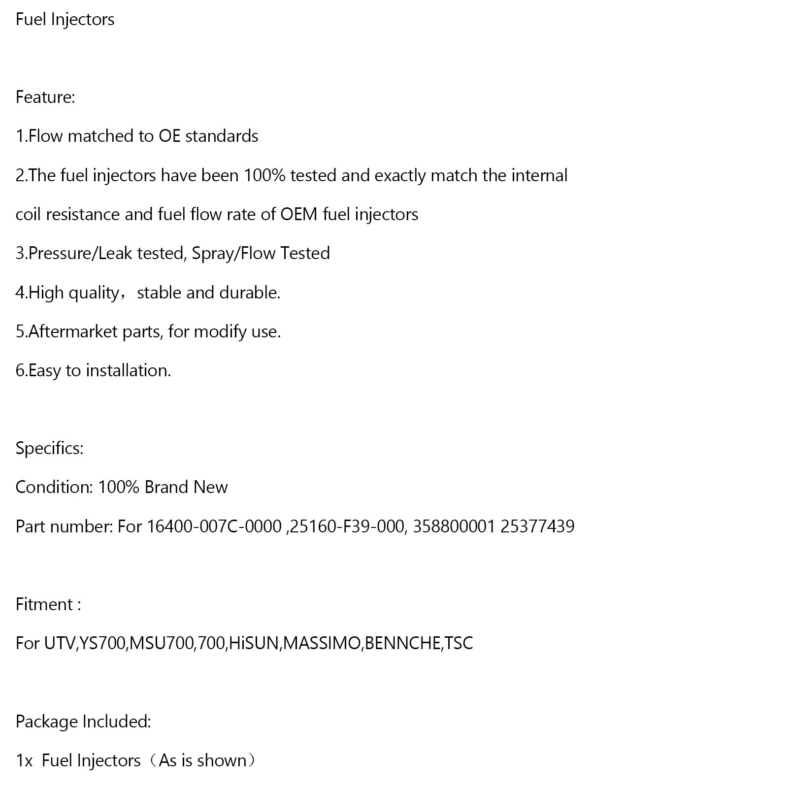 25377439 Instrucciones para HiSun EFI 700 ATV UTV MASSIMO Qlink TSC YS MSU